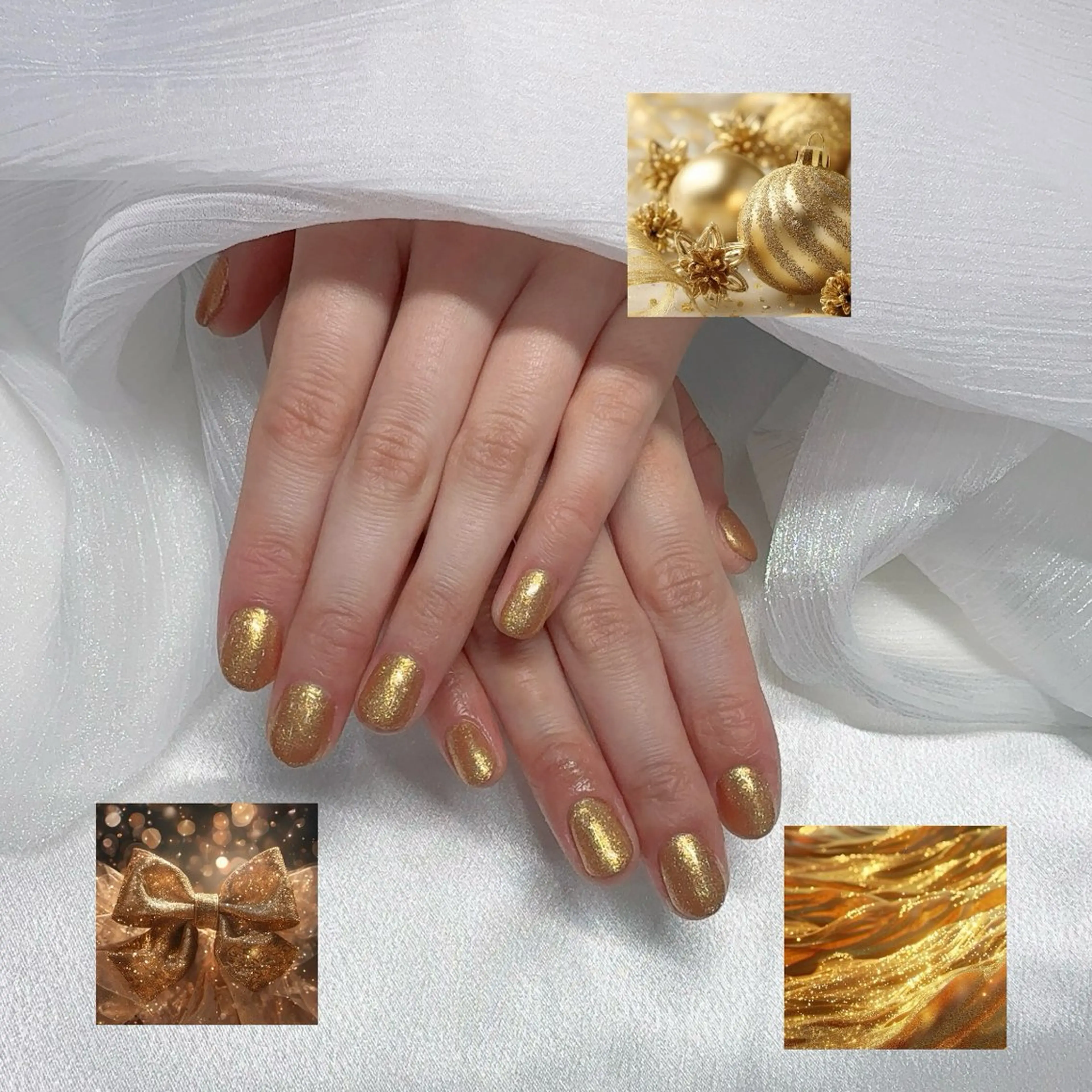 ネイル ゴールド キラキラネイル やなじ 🦊🦋のネイルデザイン