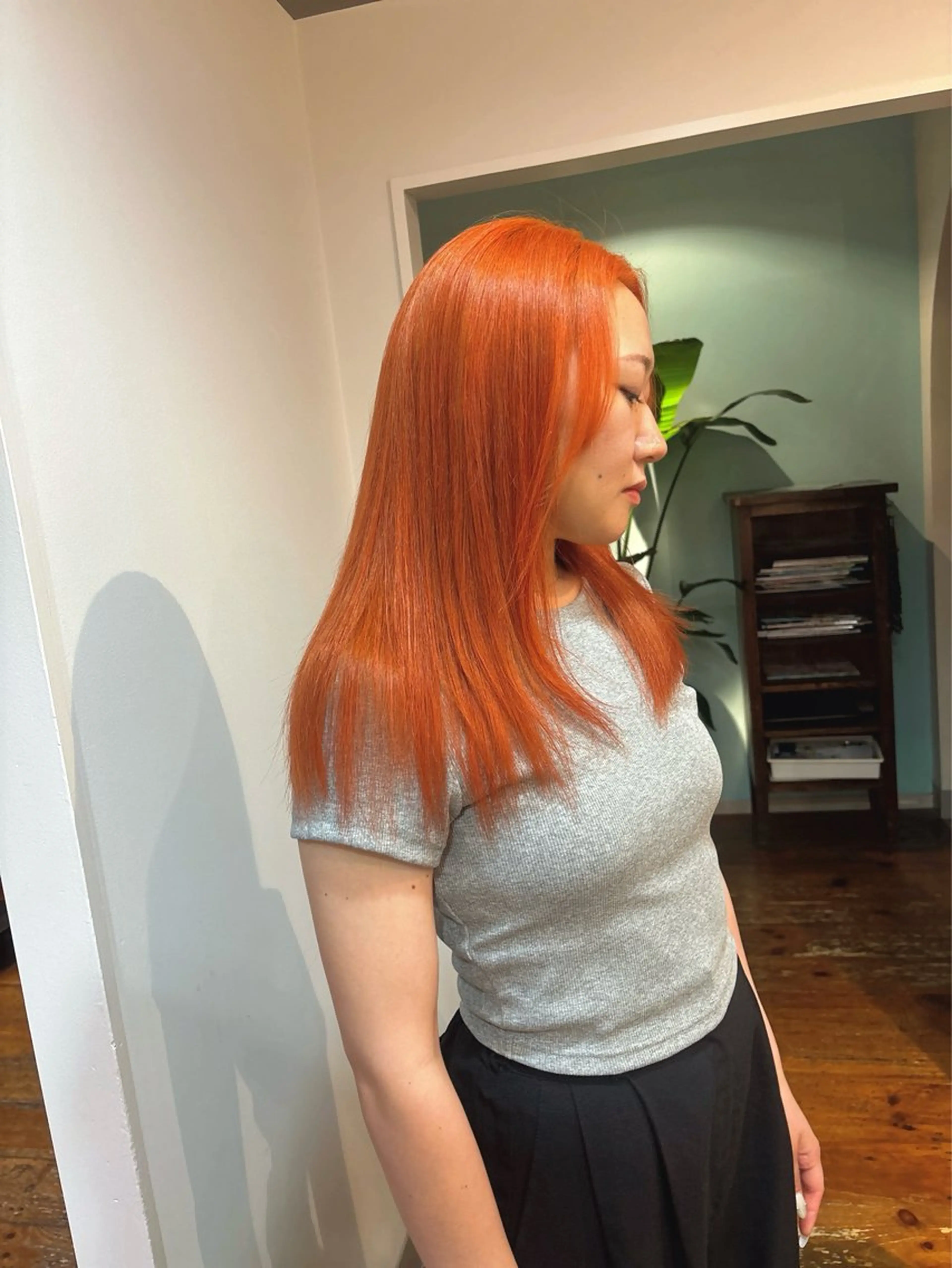 ロング カラー オレンジ 榎本 紀美／カット無料のヘアスタイル