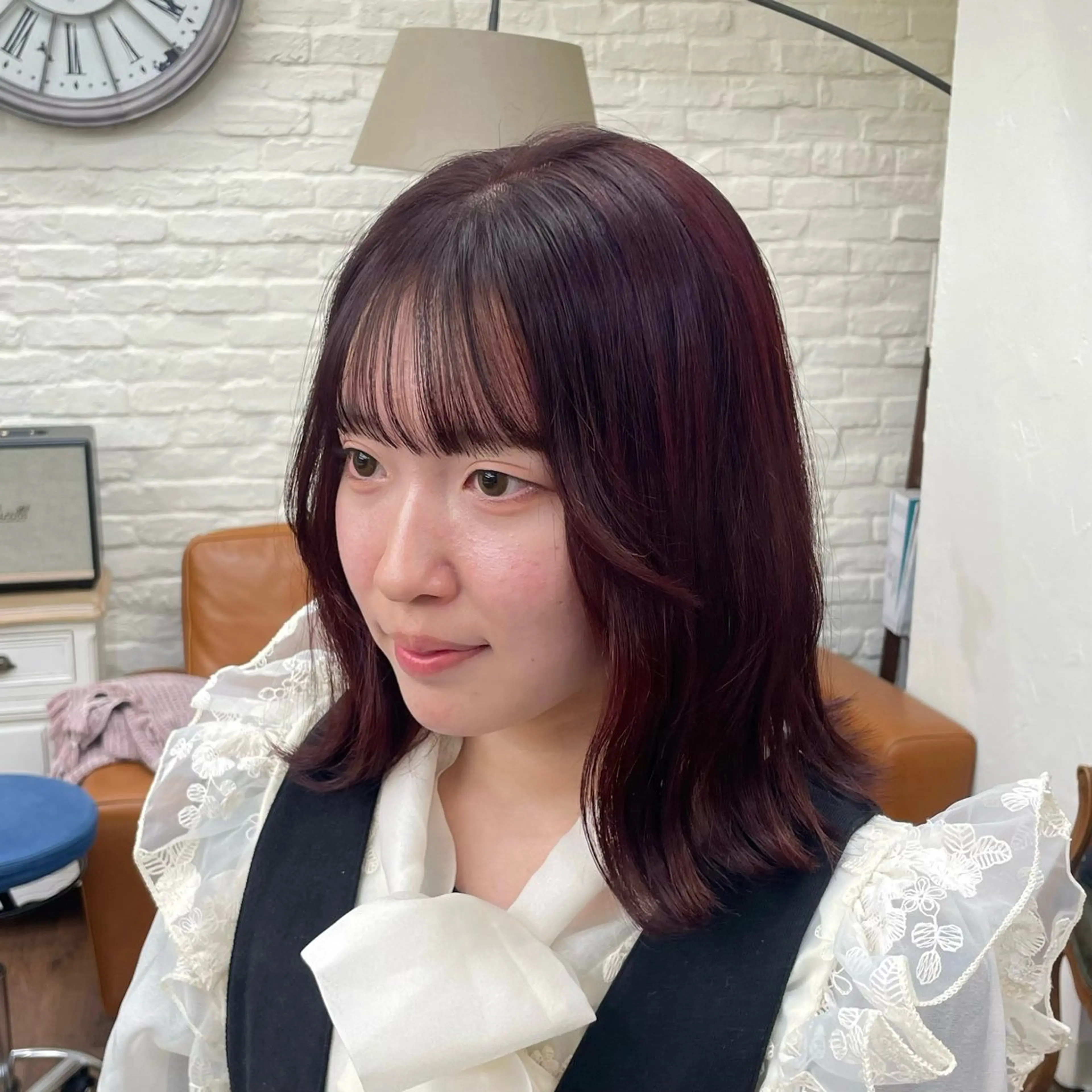 ミディアム カラー カット ヘアカラー トリートメント 🎀ときの/髪質改善 透けｯ暖色カラー🪞のヘアスタイル