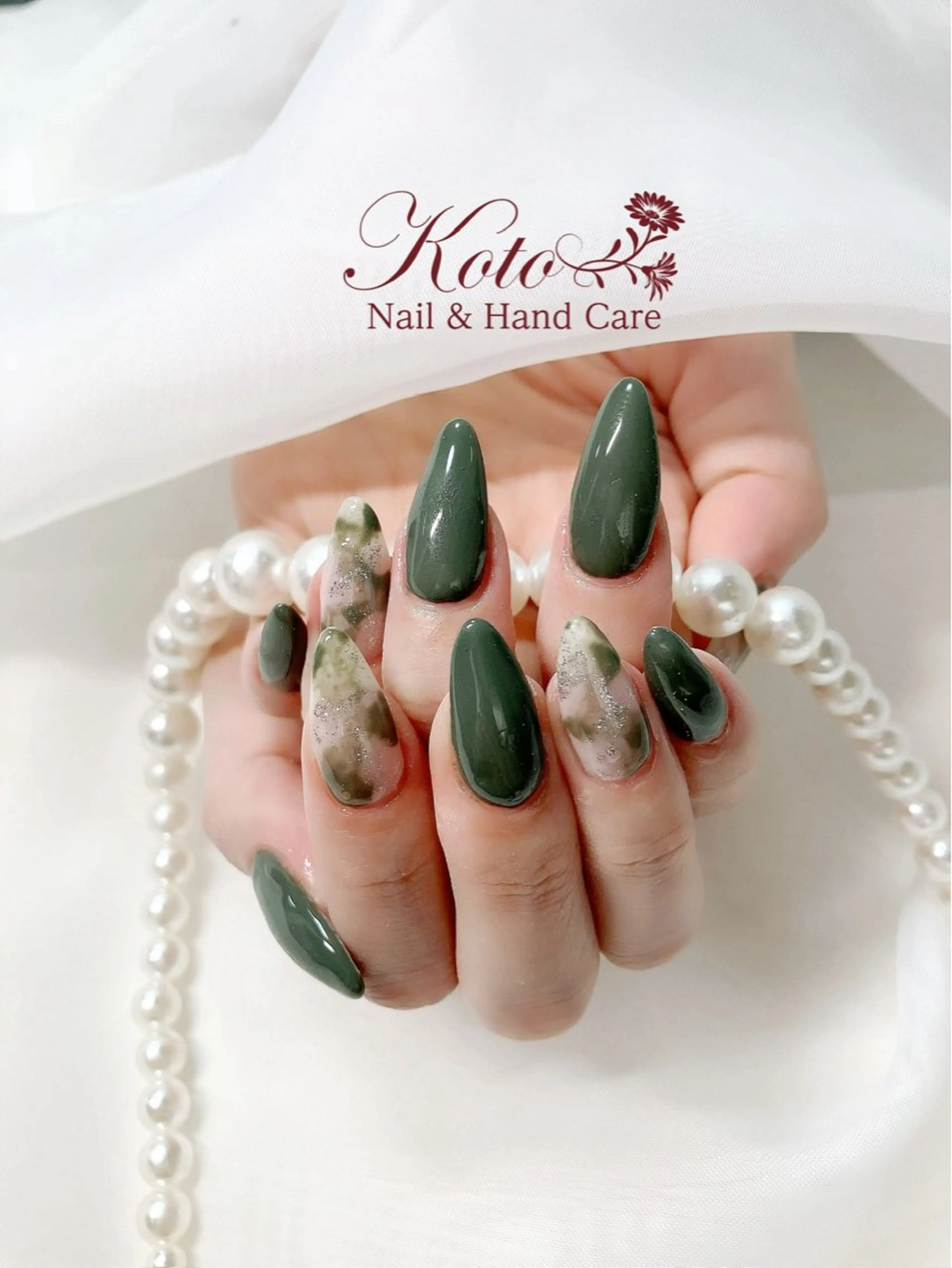 ネイル 長さ出し ジェルネイル 大理石ネイル(マーブル) 持ち込み ニュアンスネイル ハンドネイル Nail Salon KOTOのネイルデザイン