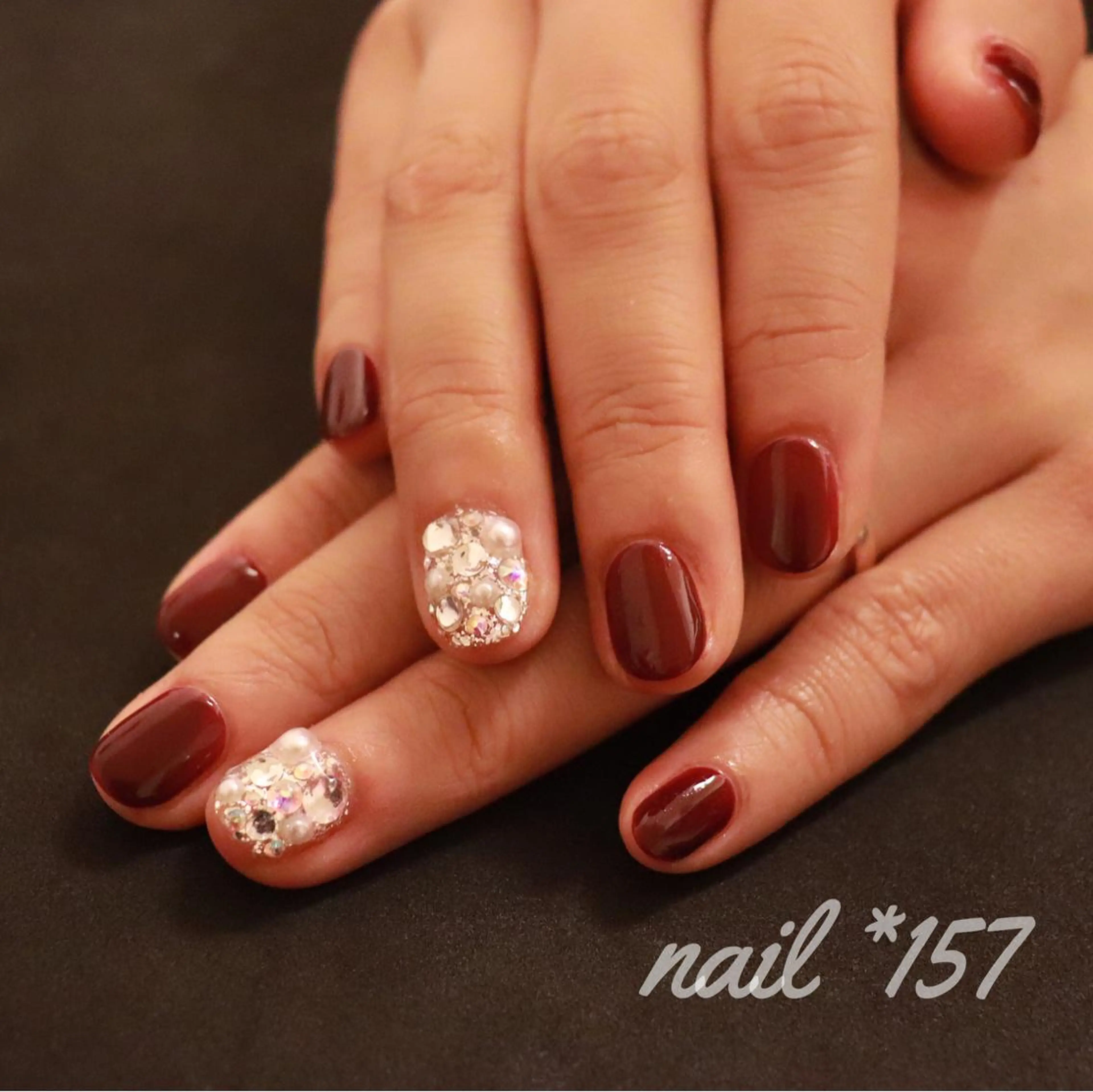 ネイル ボルドー ワンカラーネイル nail*157 .のネイルデザイン
