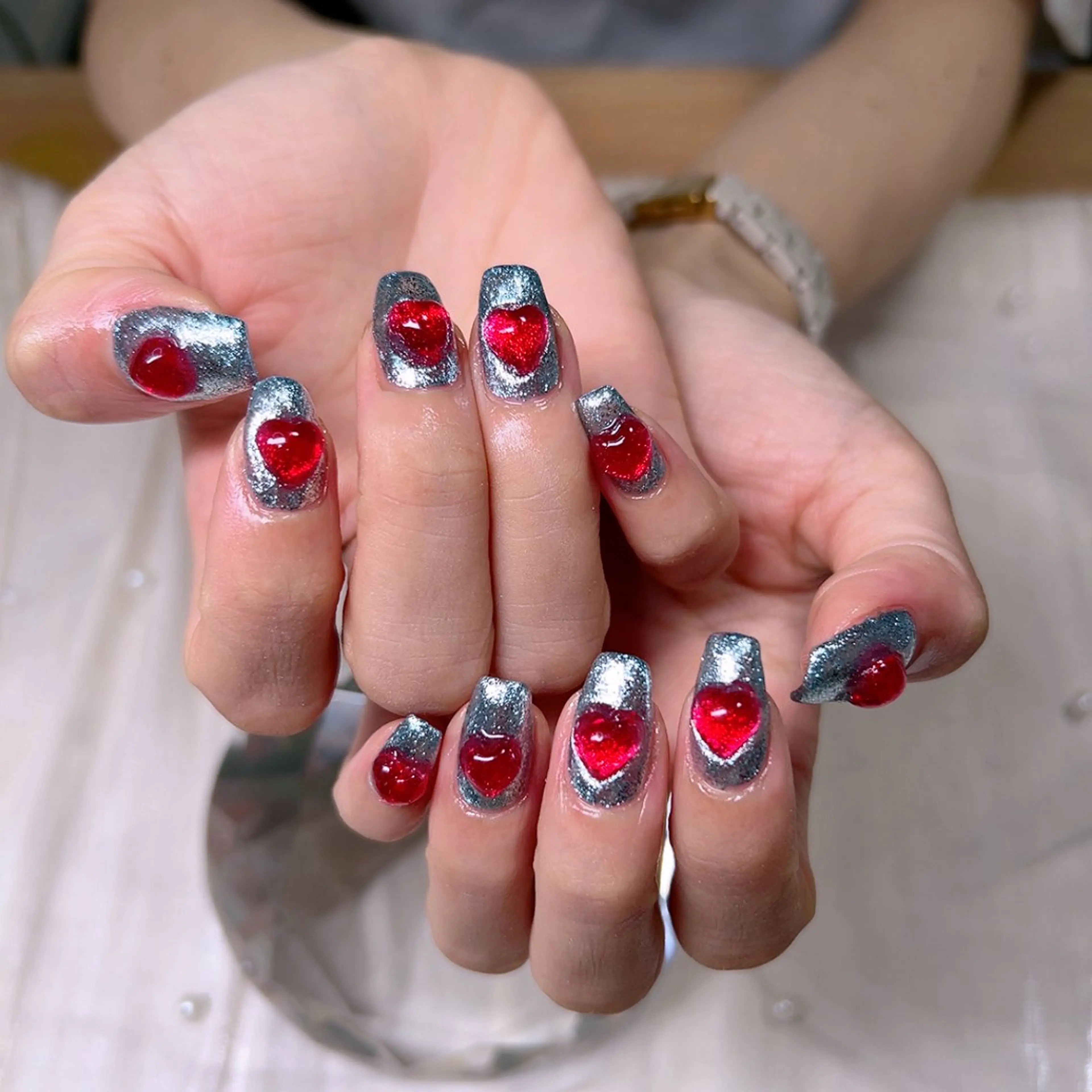 ネイル キラキラネイル オフィスネイル シンプルネイル Cute Tips nailのネイルデザイン