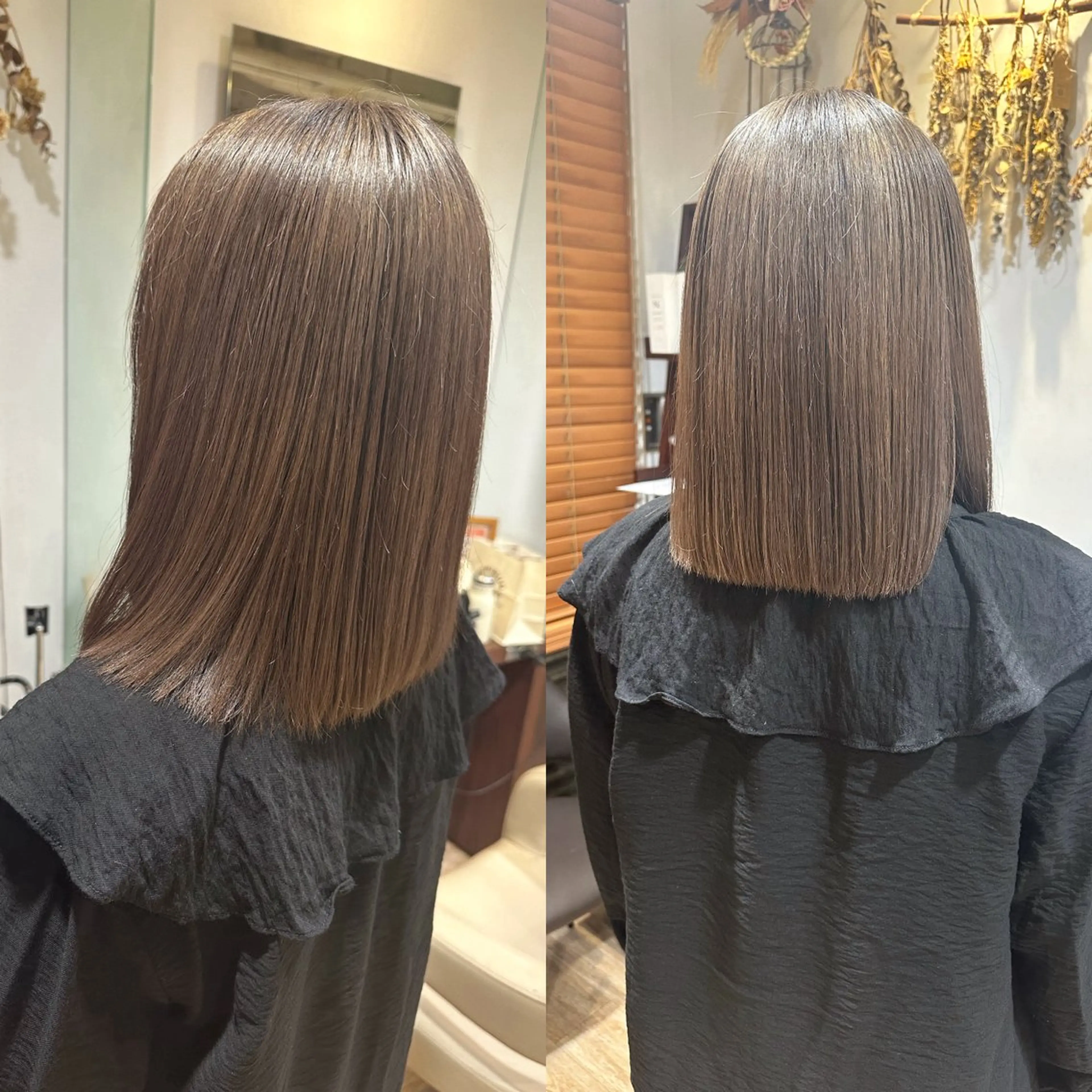 カラー アッシュ アッシュグレー アッシュグレージュ ベージュカラー ダブルカラー 宇都 唯のヘアスタイル