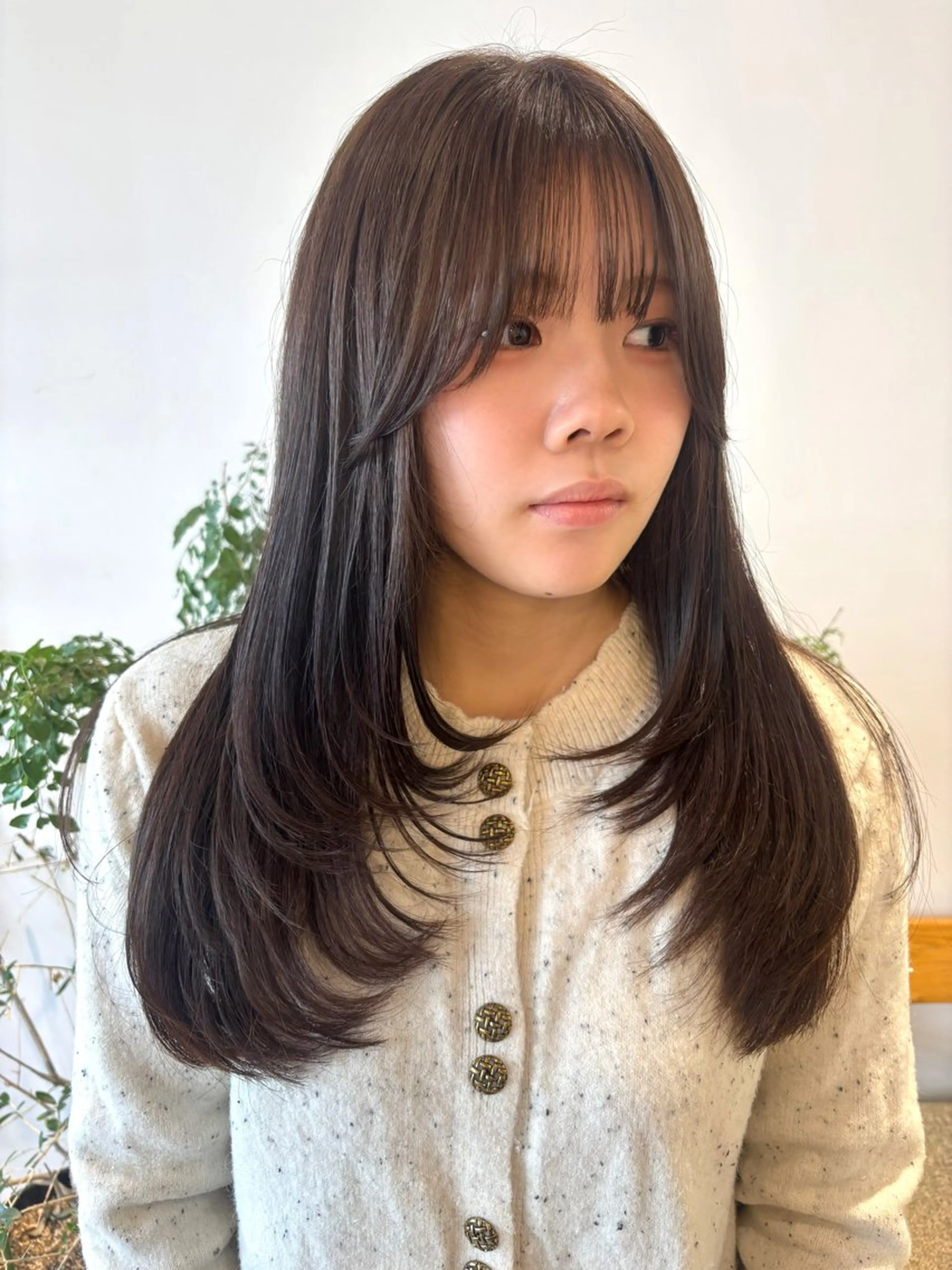 セミロング カラー ブラウンカラー ナチュラルブラウン レイヤーカット カット ヘアカラー トリートメント 透明感カラー/ レイヤーkotonoのヘアスタイル