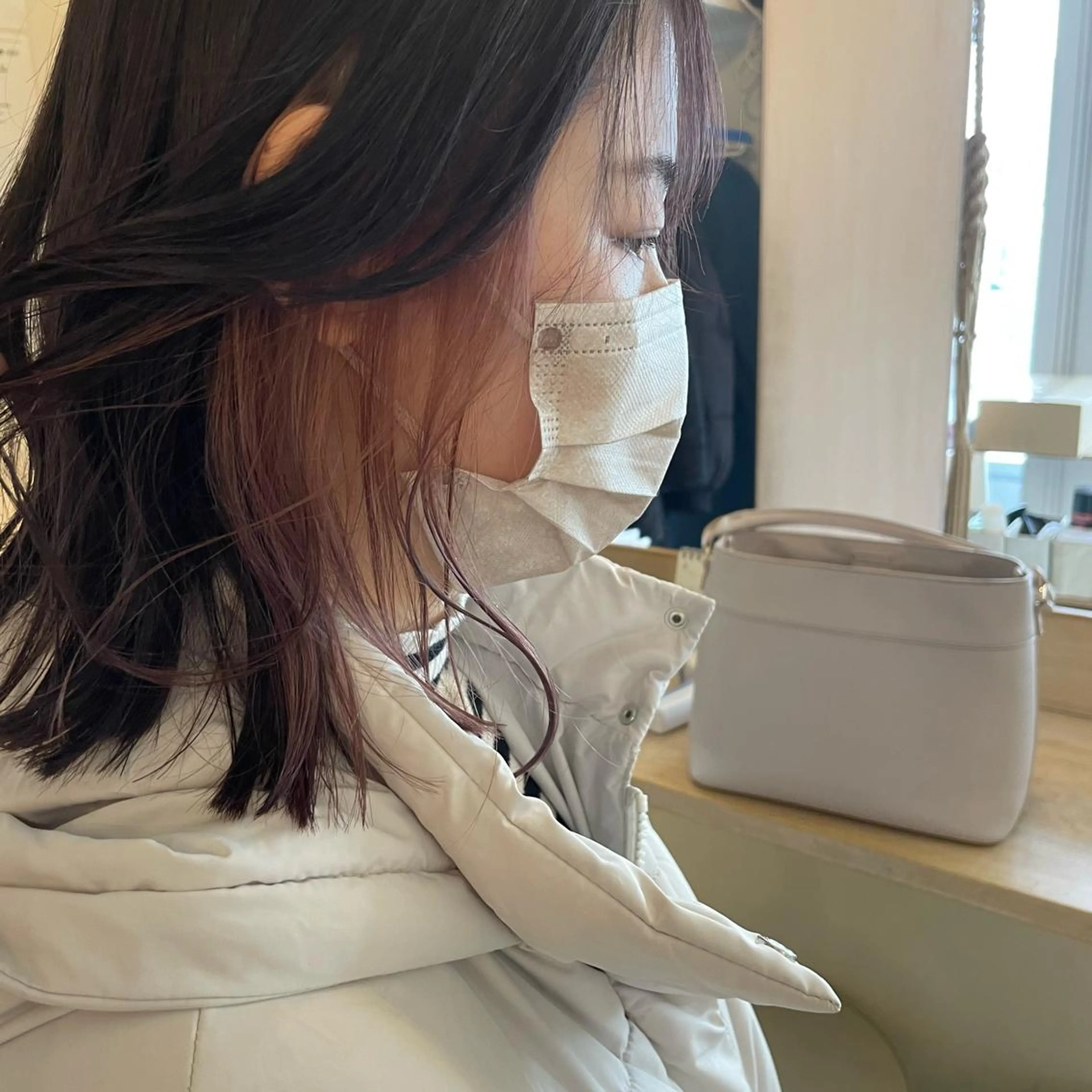 ショート カラー グレージュ ラベンダーカラー ラベンダーグレージュ ラベンダーグレー カット ヘアカラー ボブウルフ／ボブ Satsuki【名駅のヘアスタイル