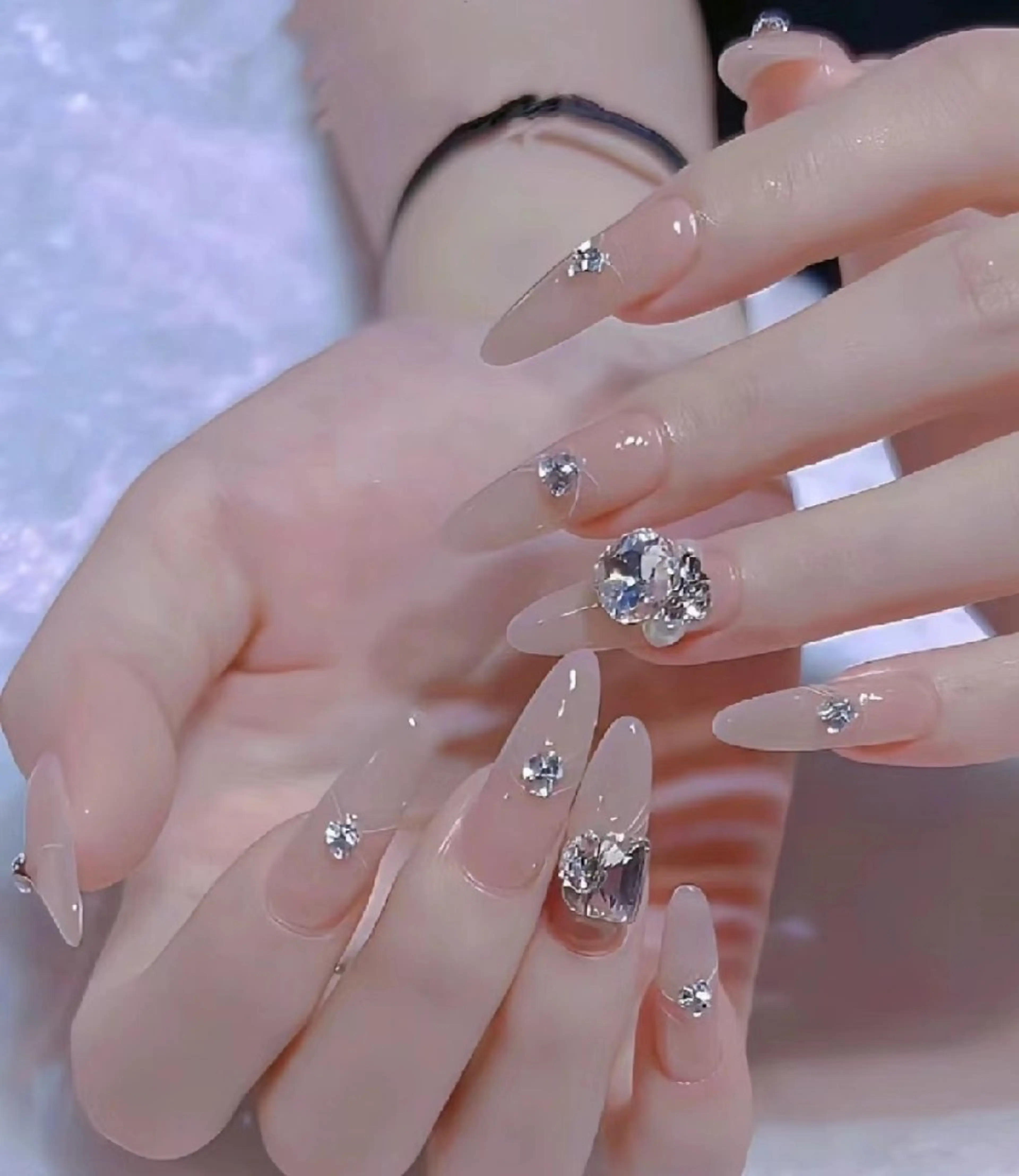 ネイル ネイリストゆか💅 長さだし、深爪矯正のネイルデザイン