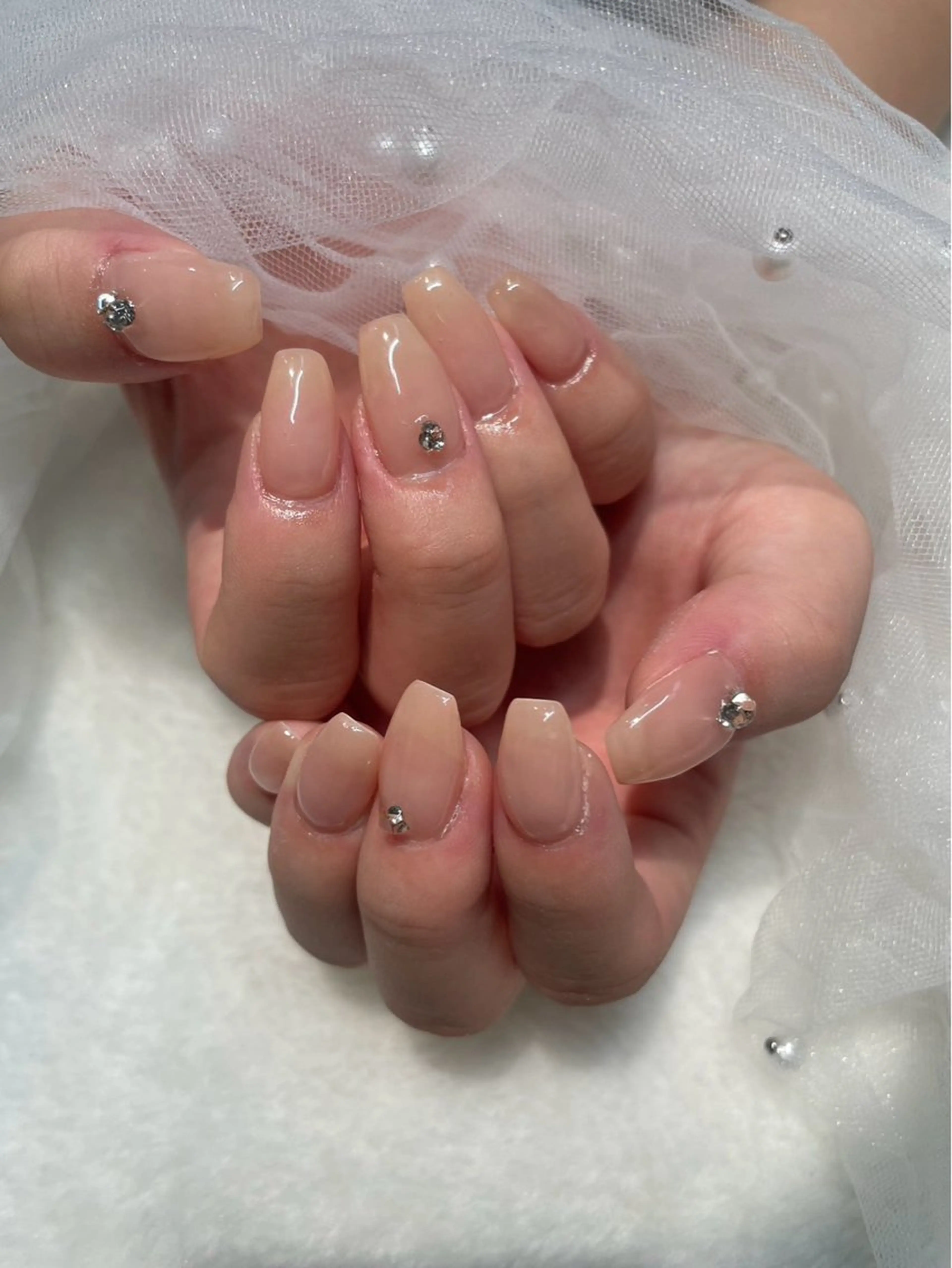 ネイル I-nailロング /ワンホン/キラキラのネイルデザイン