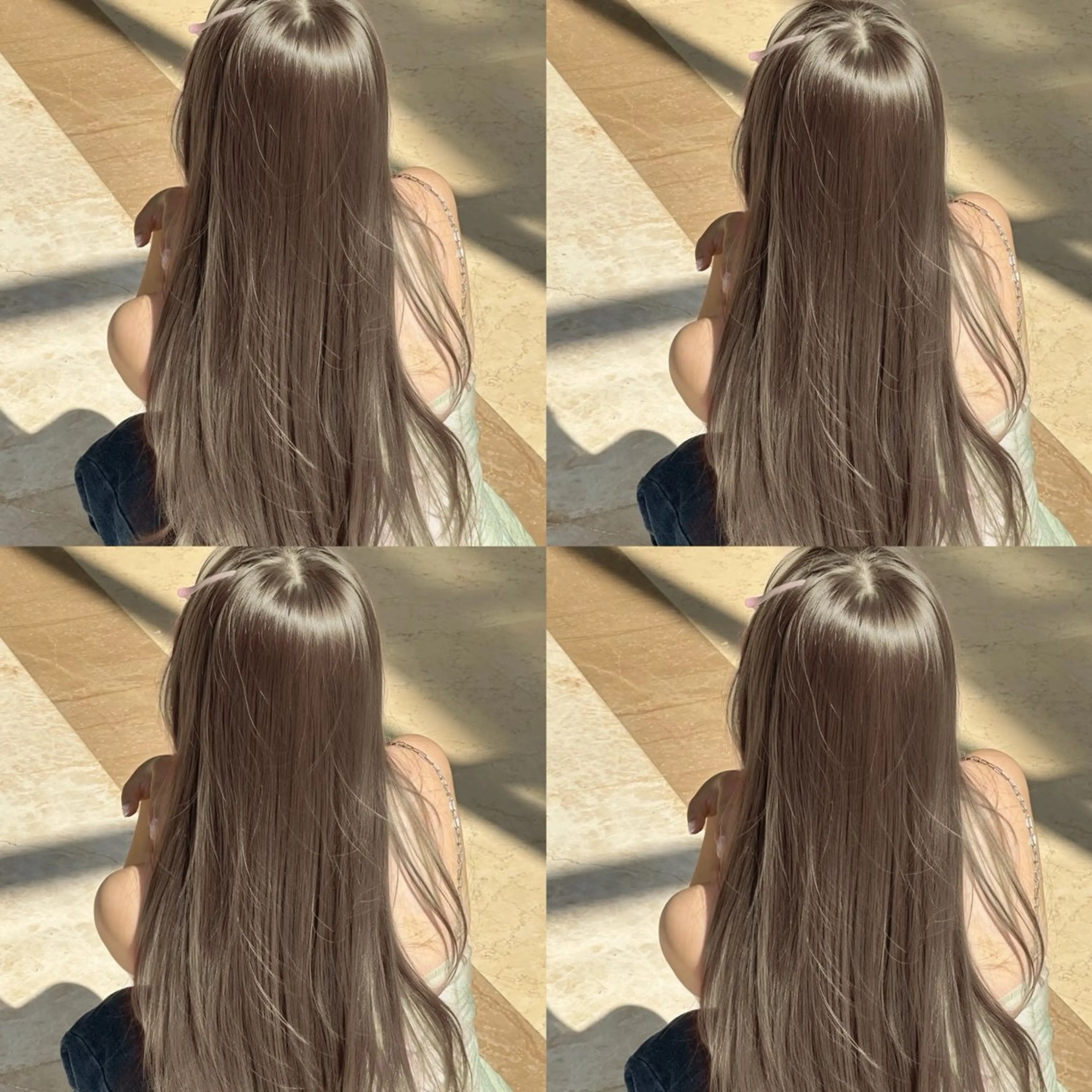 ミディアム ヘアカラー トリートメント ヘアセット 透明感♡グレージュ ♡ミルクティー♡のヘアスタイル