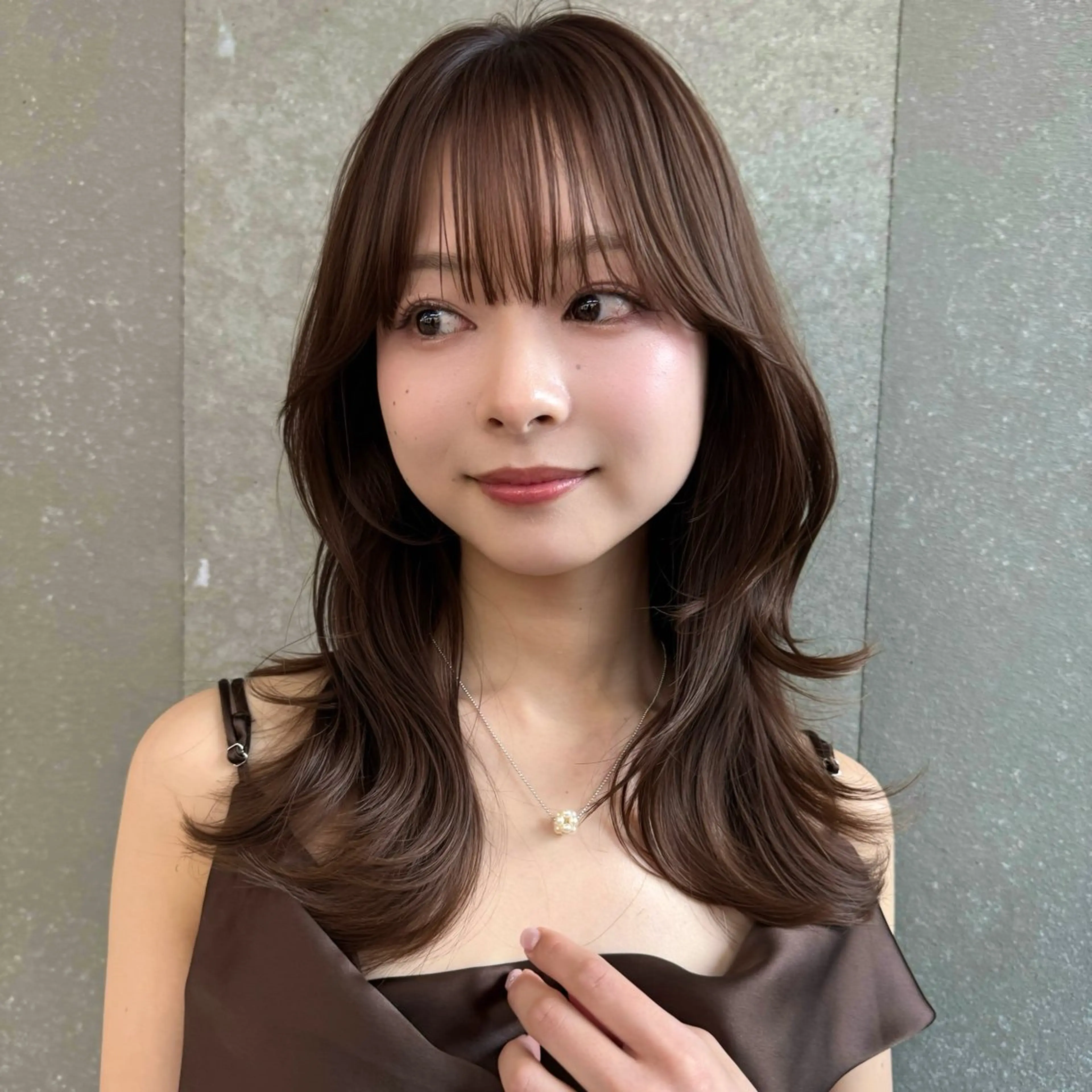 セミロング カラー ブラウンカラー くびれヘア 小顔カット カット ヘアカラー トリートメント 韓国レイヤー🇰🇷 /縮毛矯正💎/月音のヘアスタイル