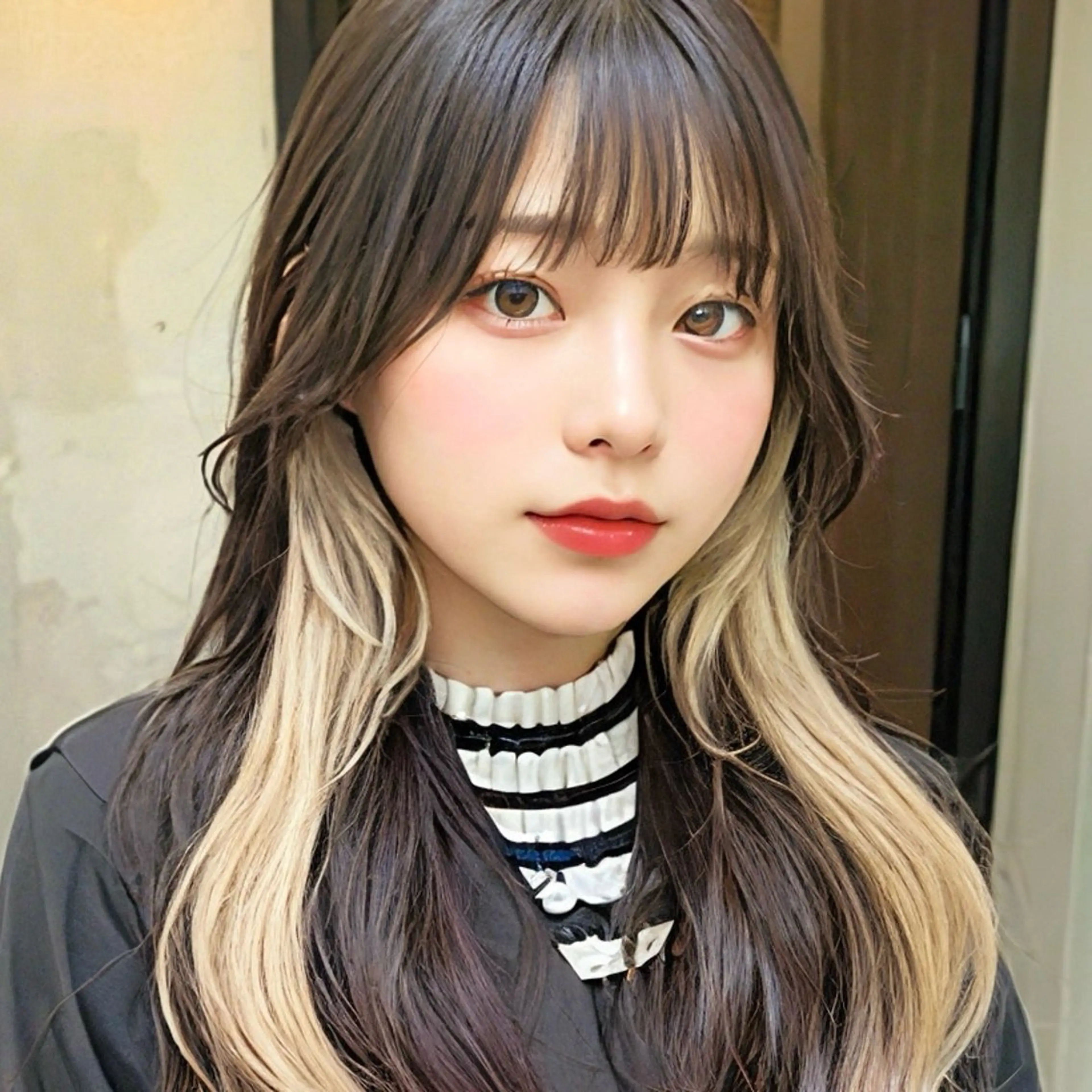 ロング カラー ブリーチ ブロンド インナーカラー ホワイトブロンド 韓国風ヘア カット ヘアカラー トリートメント インナーカラー/レイ ヤーカット♡/マキシのヘアスタイル