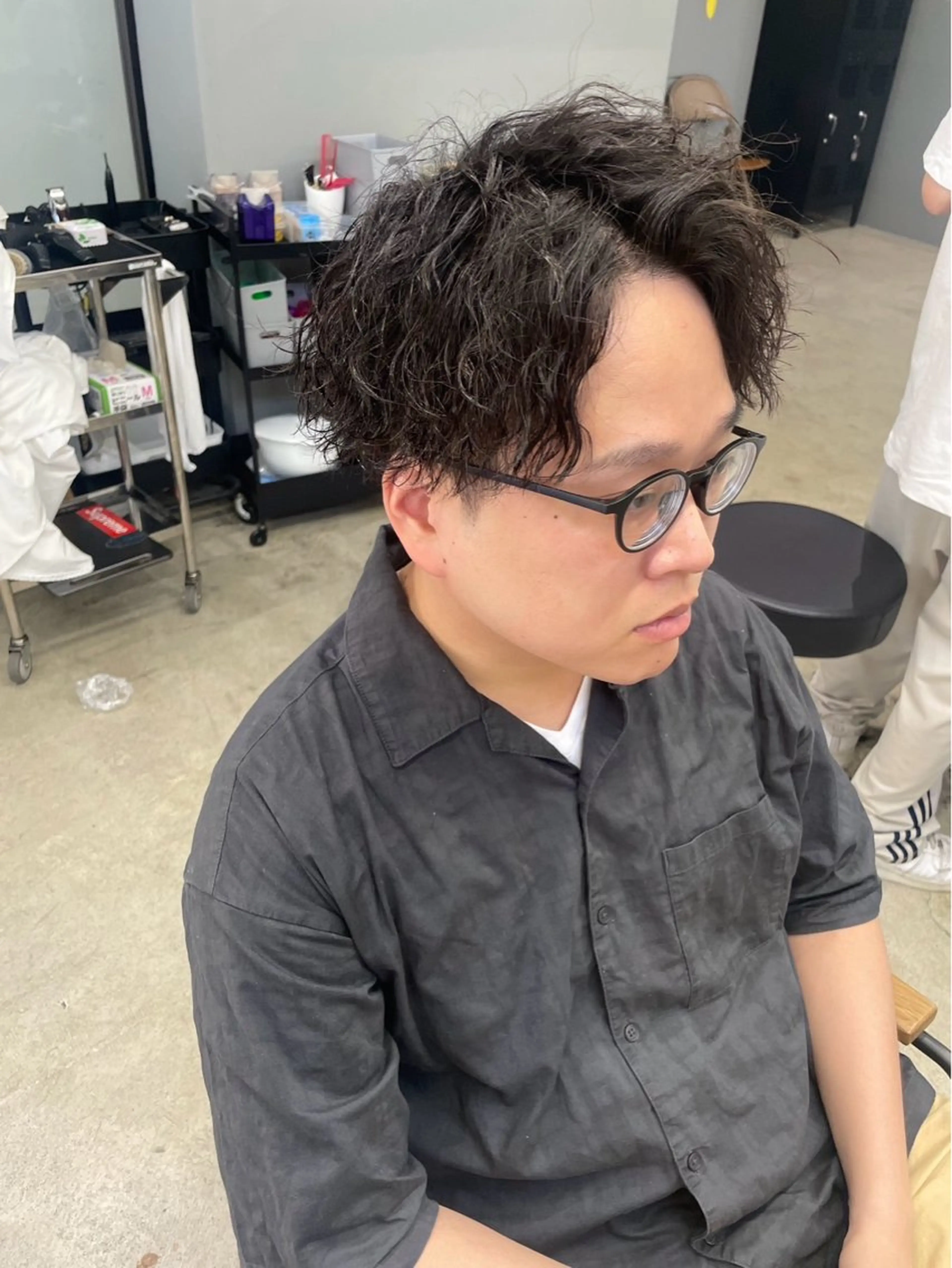 ショート パーマ メンズ カット パーマ メンズ専門サロン wokeのヘアスタイル