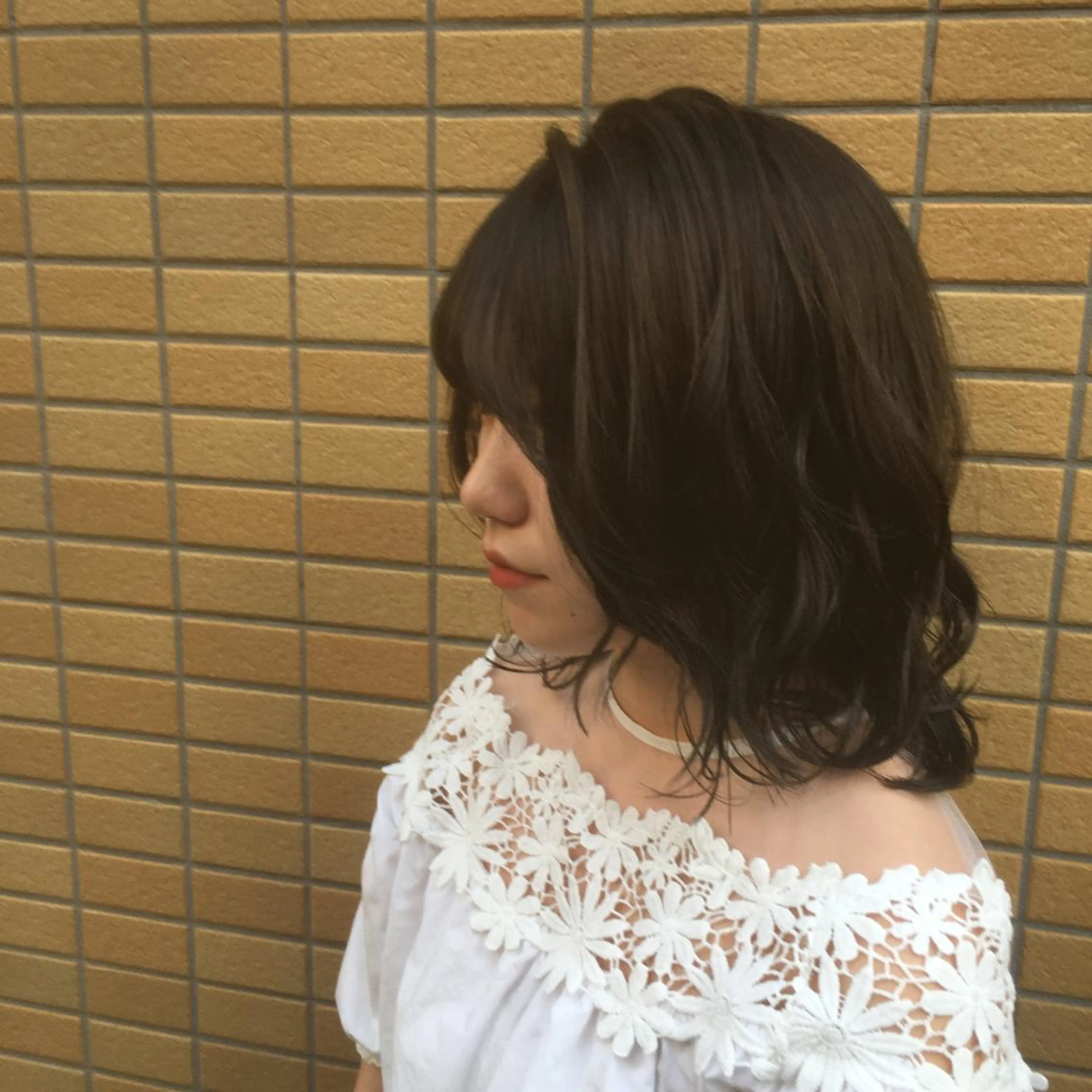 セミロング カラー カット ヘアカラー トリートメント しのはら まどかのヘアスタイル