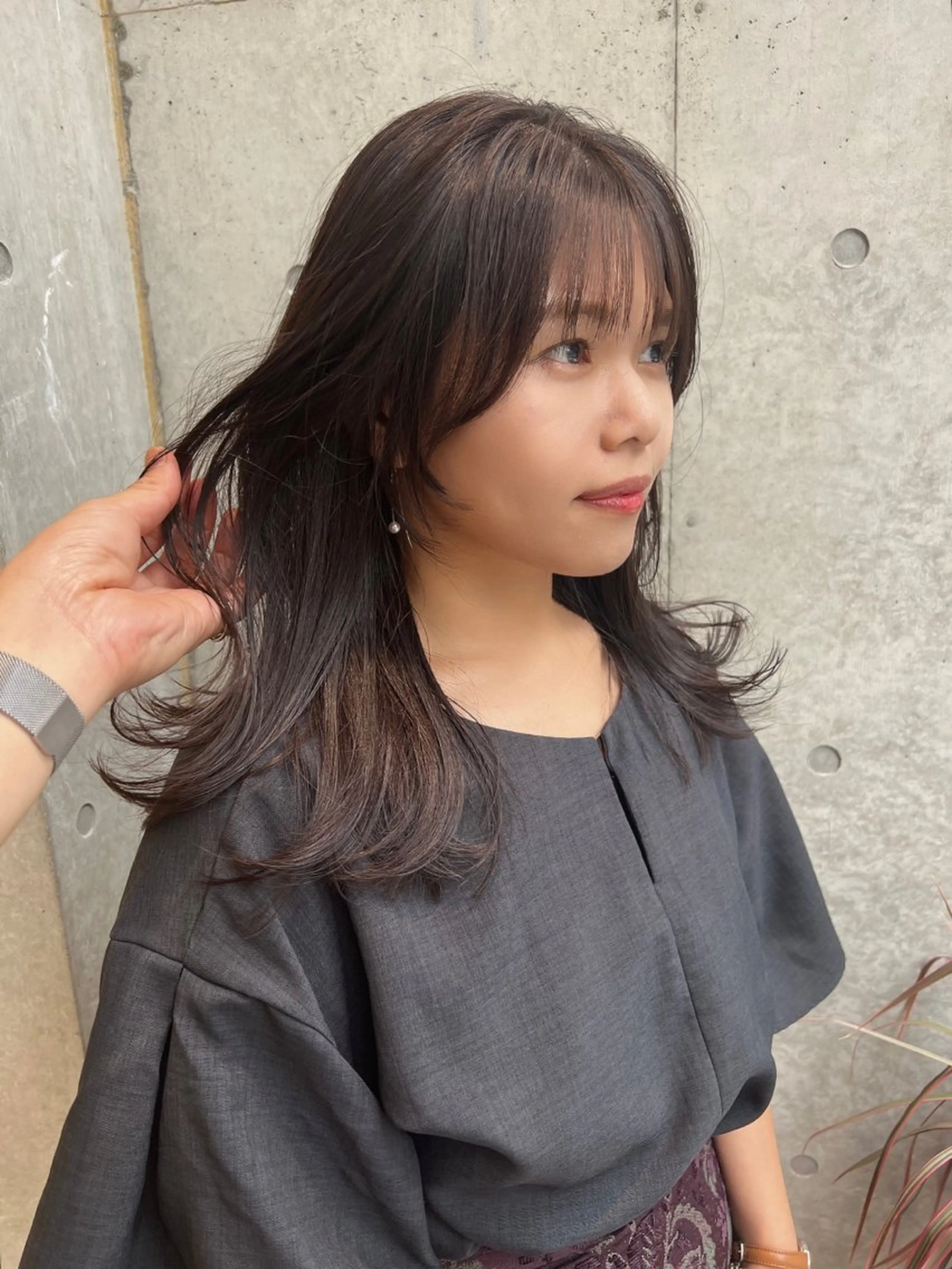 ロング カラー グレージュ レイヤーカット ロング カット 誰よりも丁寧なカット 🍀小林輝のヘアスタイル