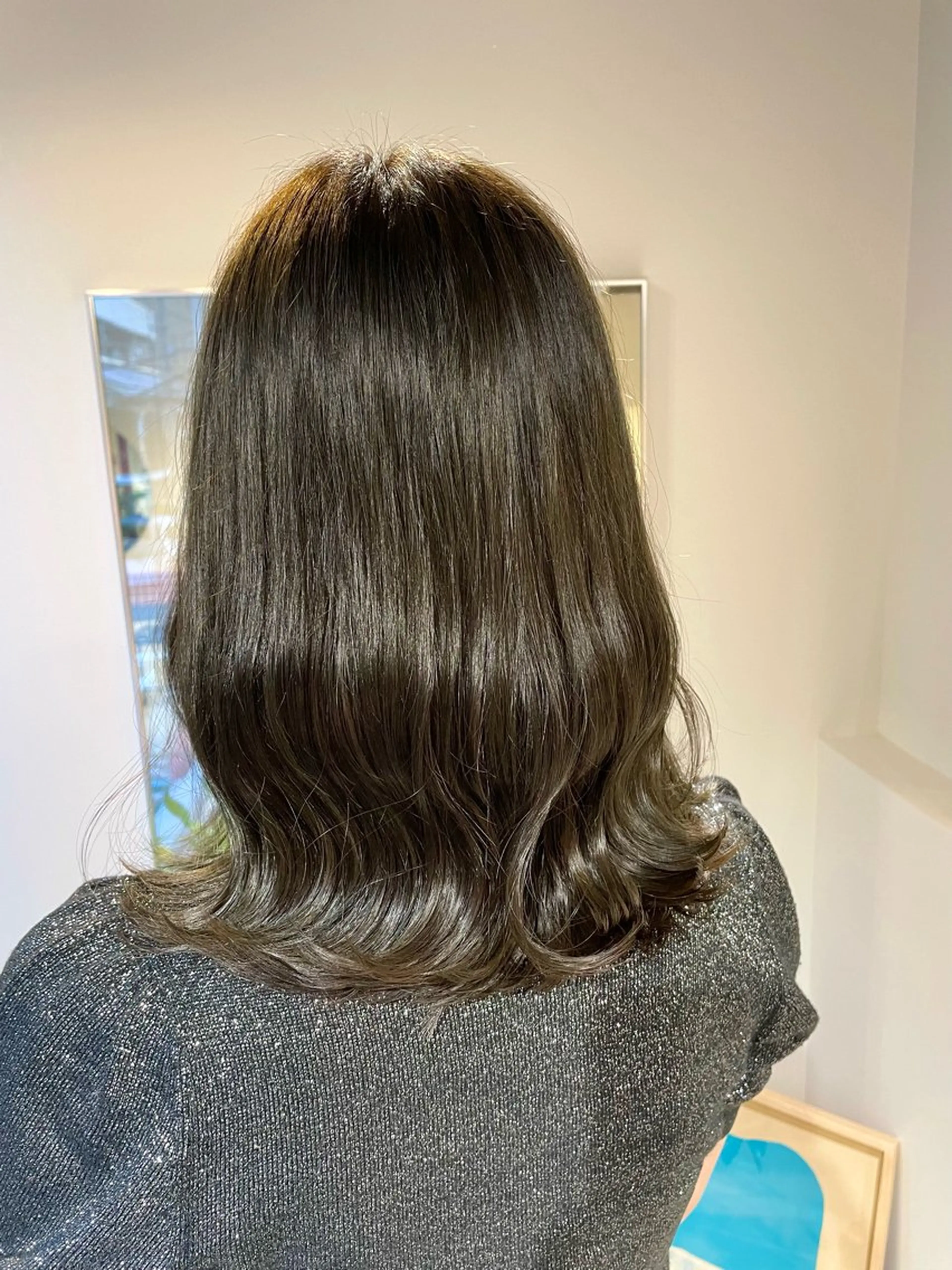ミディアム カラー ミディアムパーマ アディクシーカラー アッシュ ベージュカラー グレージュ eto所属・髪質改善スペシャリス ト長尾勇弥/梅田中津のヘアスタイル