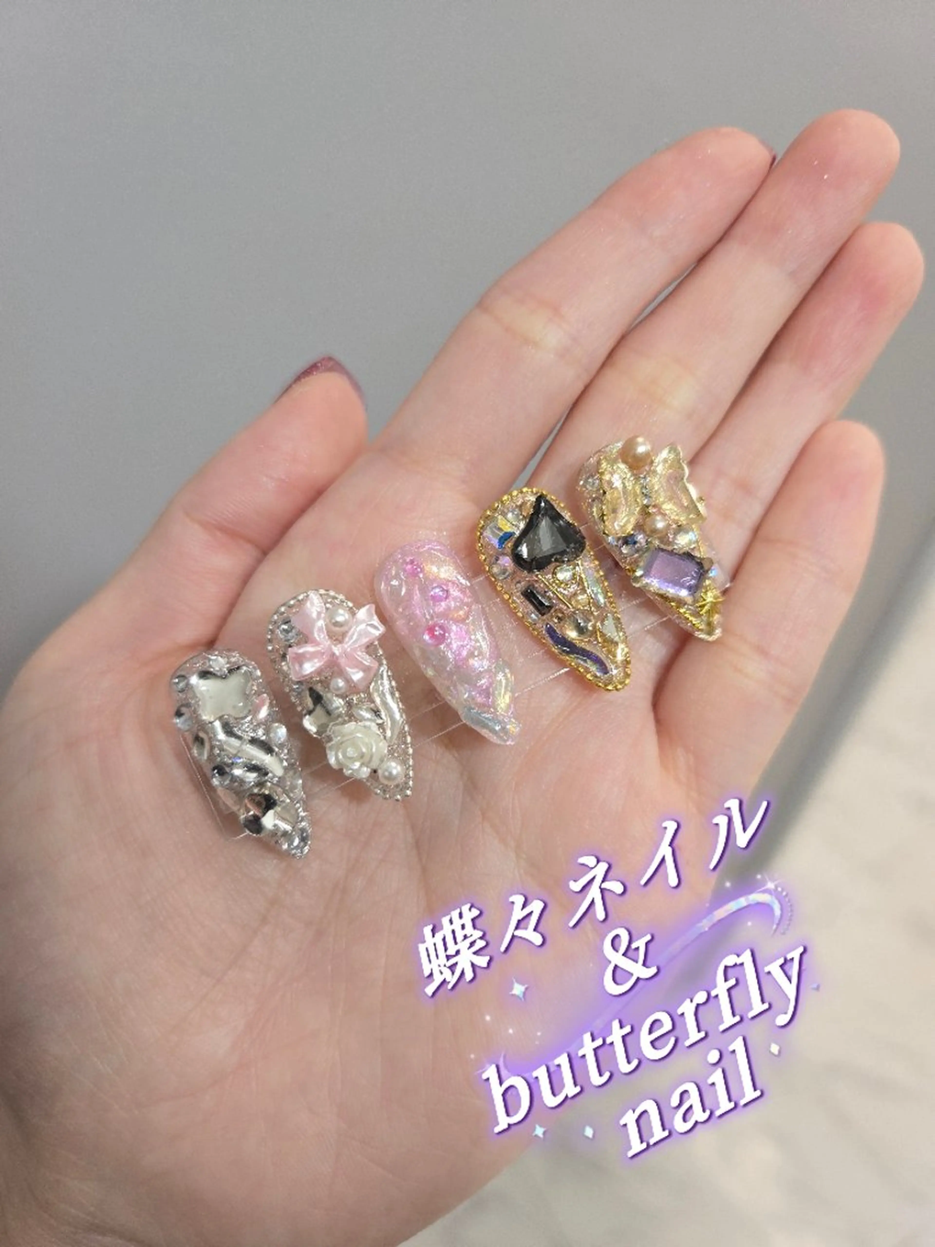 【自爪】埋め尽くし2本+ワンカラー/ラメ/マグネットの写真