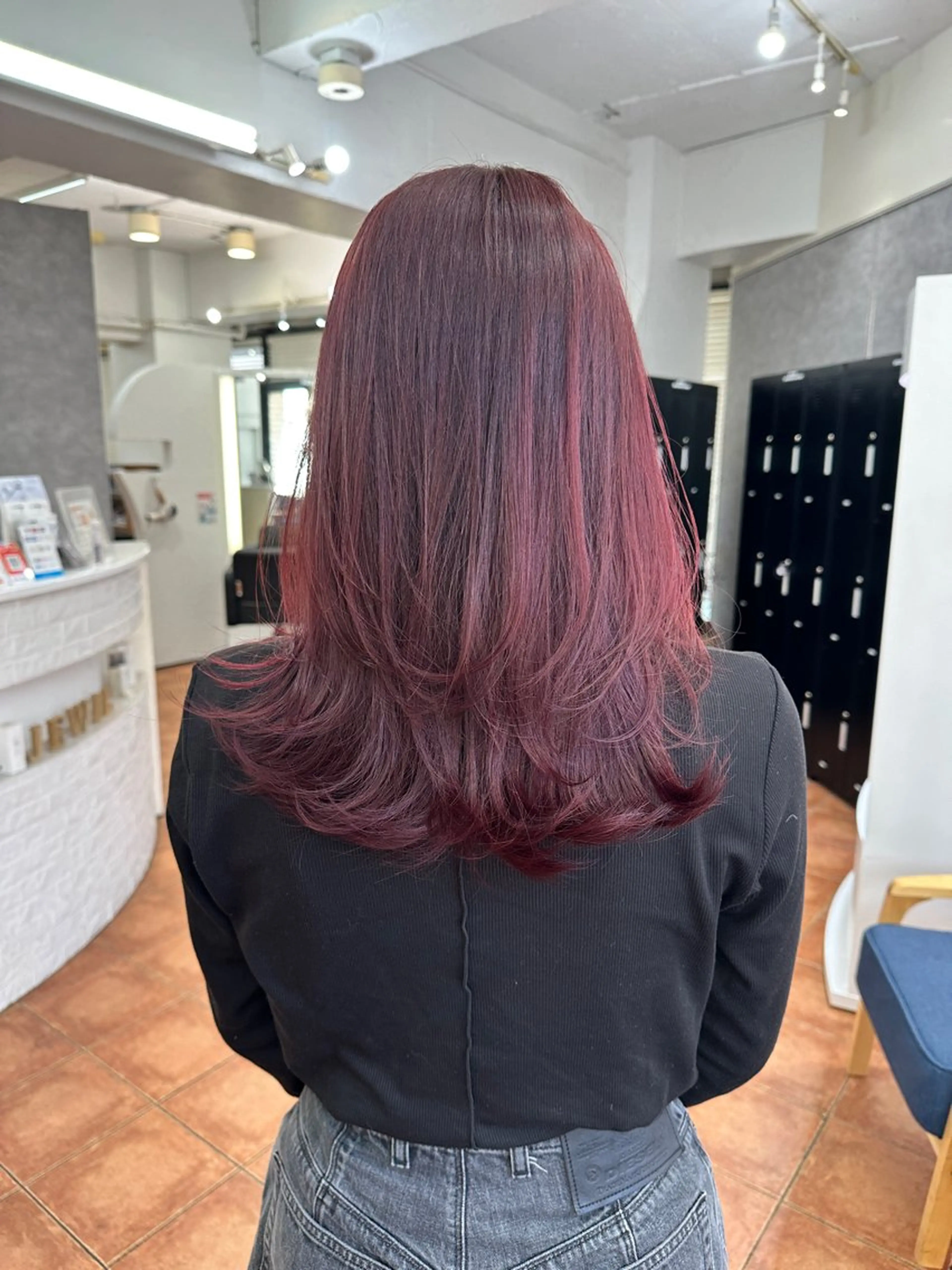 ミディアム カラー ピンクカラー/ ブリーチなしRINAのヘアスタイル