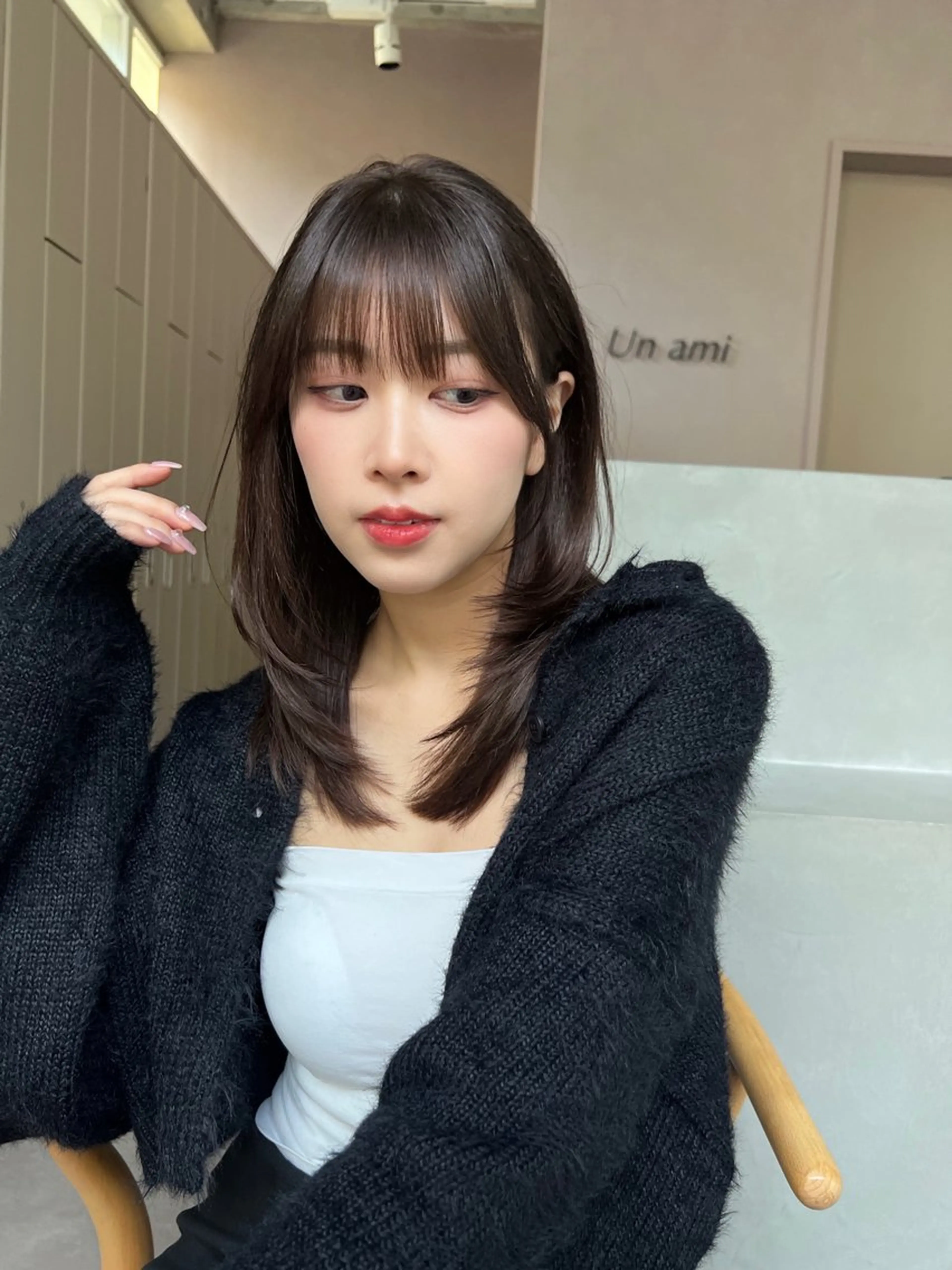 ミディアム 髪質改善 縮毛矯正 レイヤーカット/ くびれヘア佐藤大空のヘアスタイル