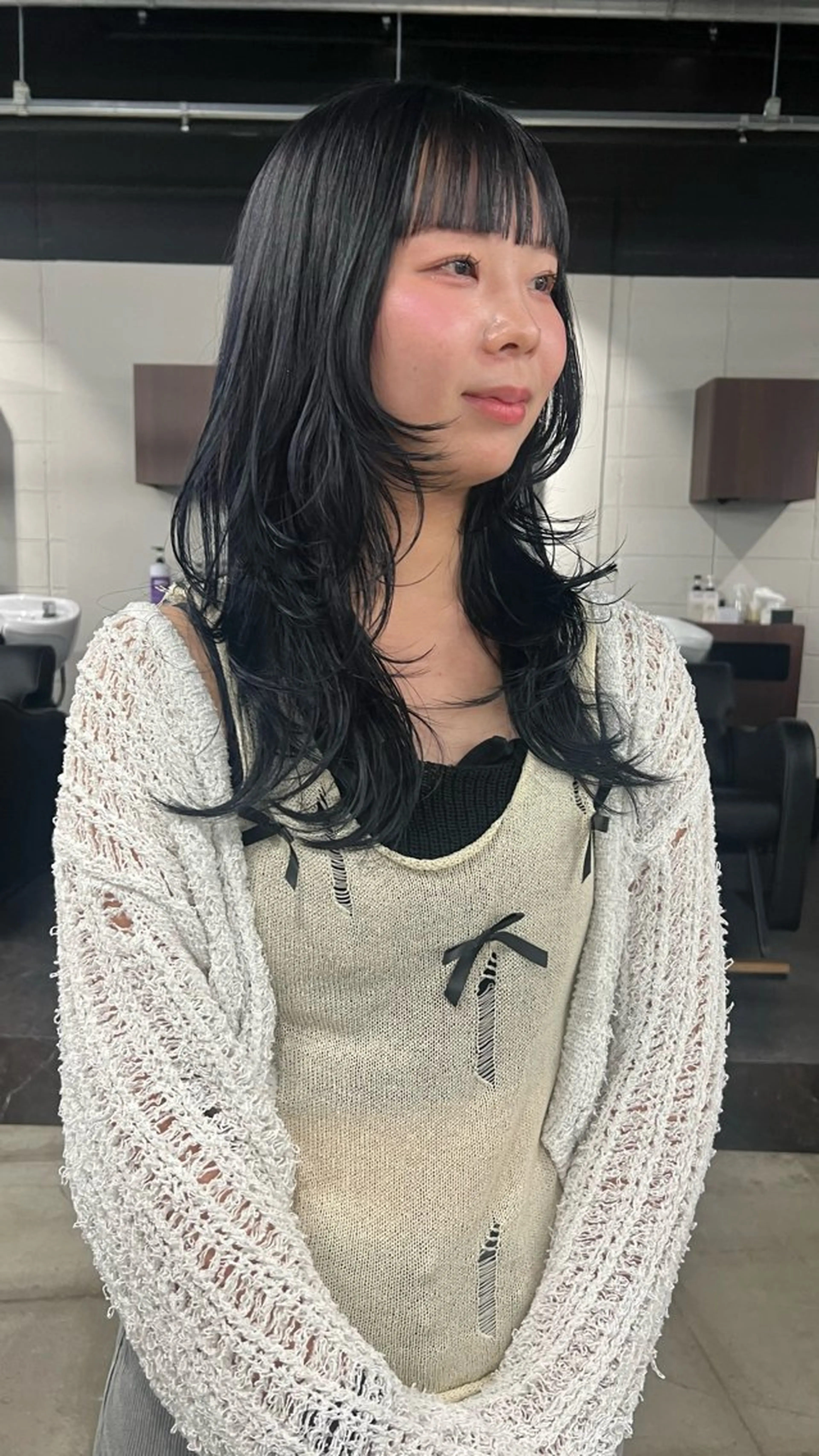 ロング カラー カット ヘアカラー ツガミ リナのヘアスタイル