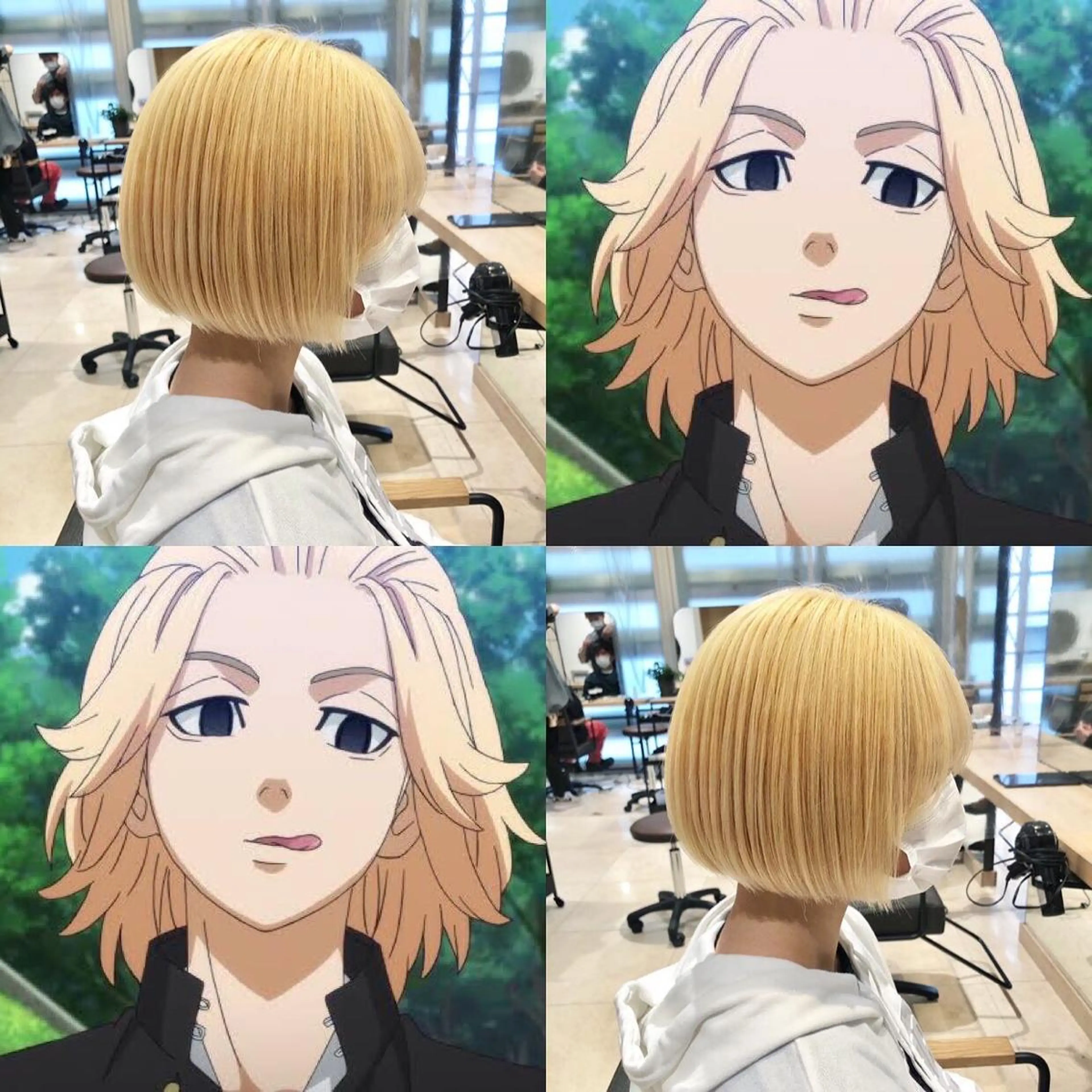 カラー ブリーチ 抜きっぱなしブロンド ブロンド ハイトーンカラー ボブ 推しカラー✨ オタク美容師ユウカのヘアスタイル