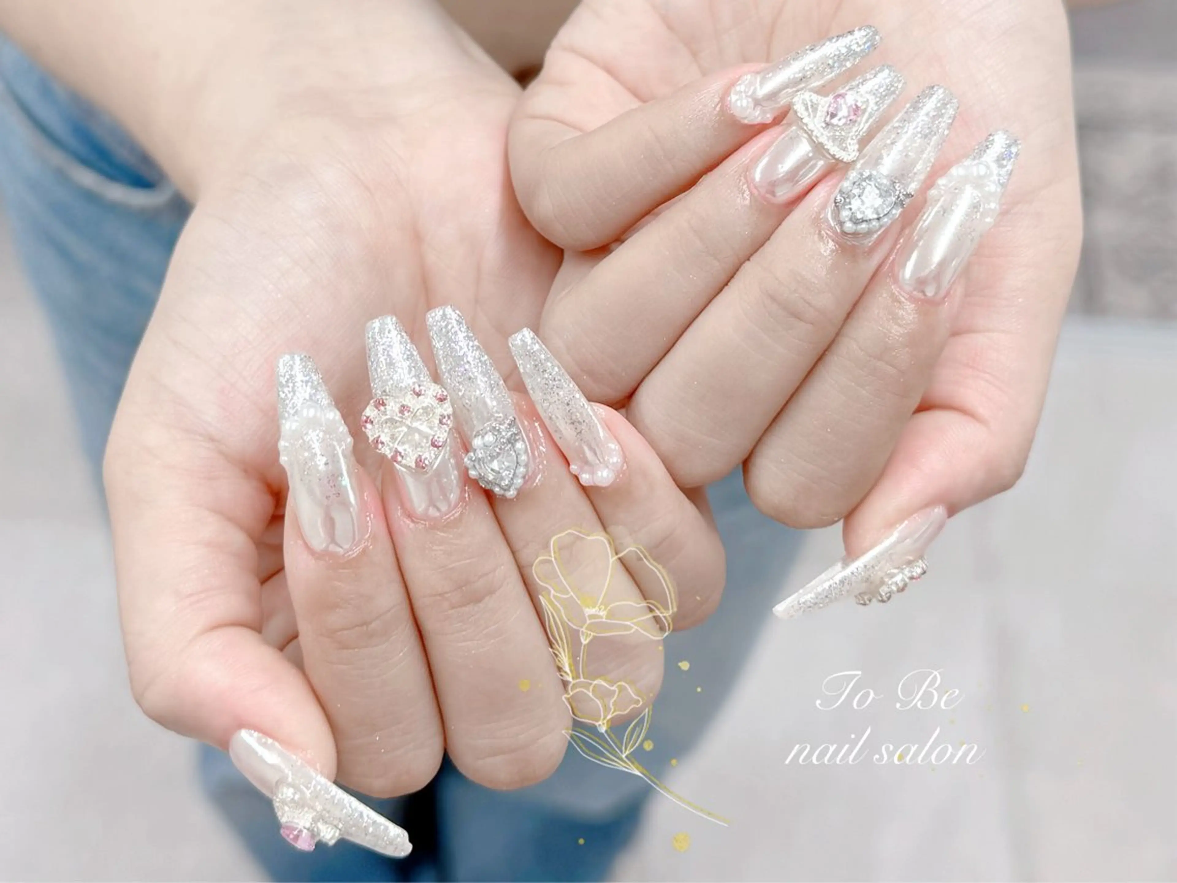 ロング ハンドネイル Nail Salon To Be珈月のネイルデザイン