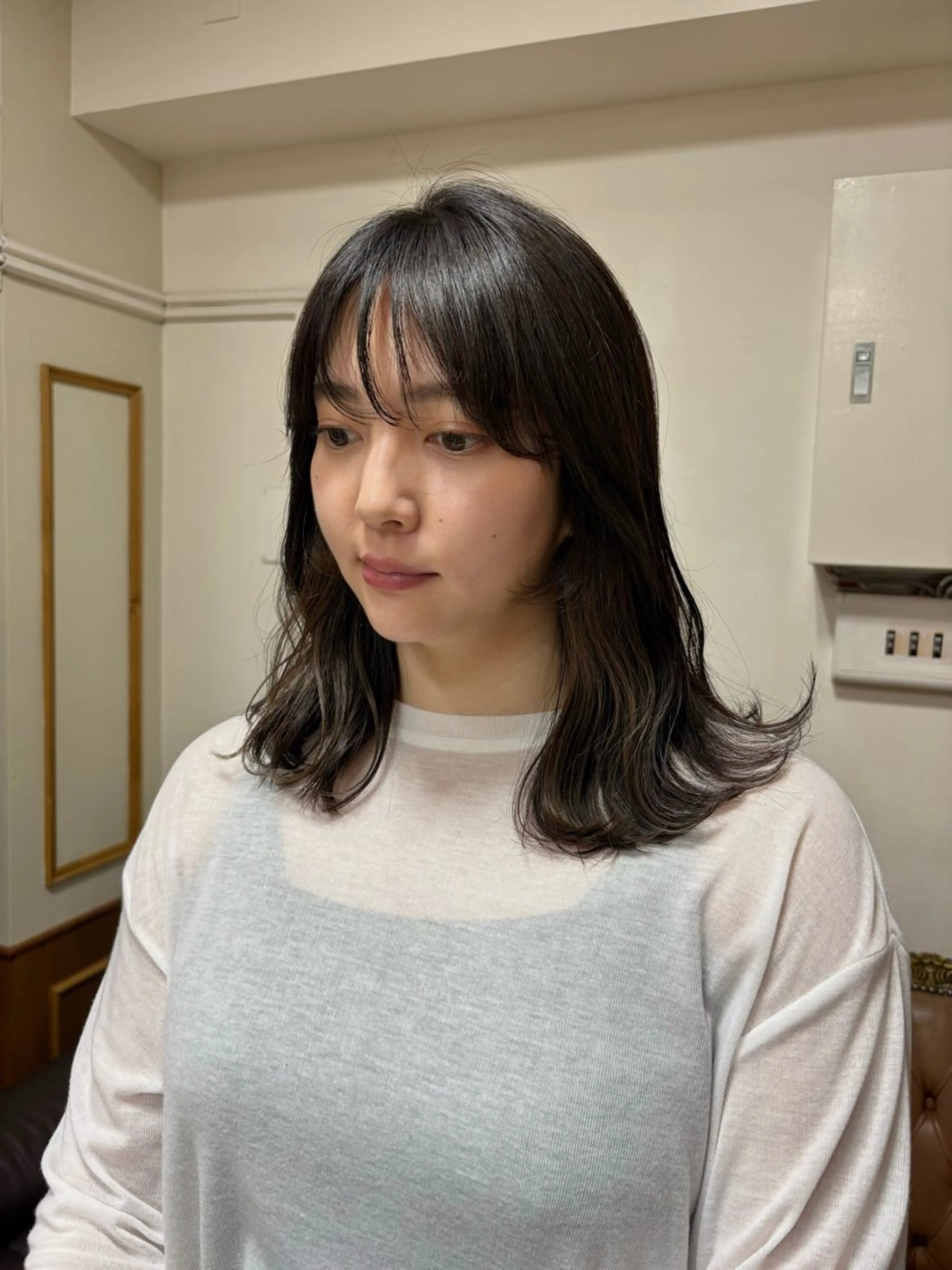 ミディアム カラー カット ヘアカラー トリートメント takada kohのヘアスタイル