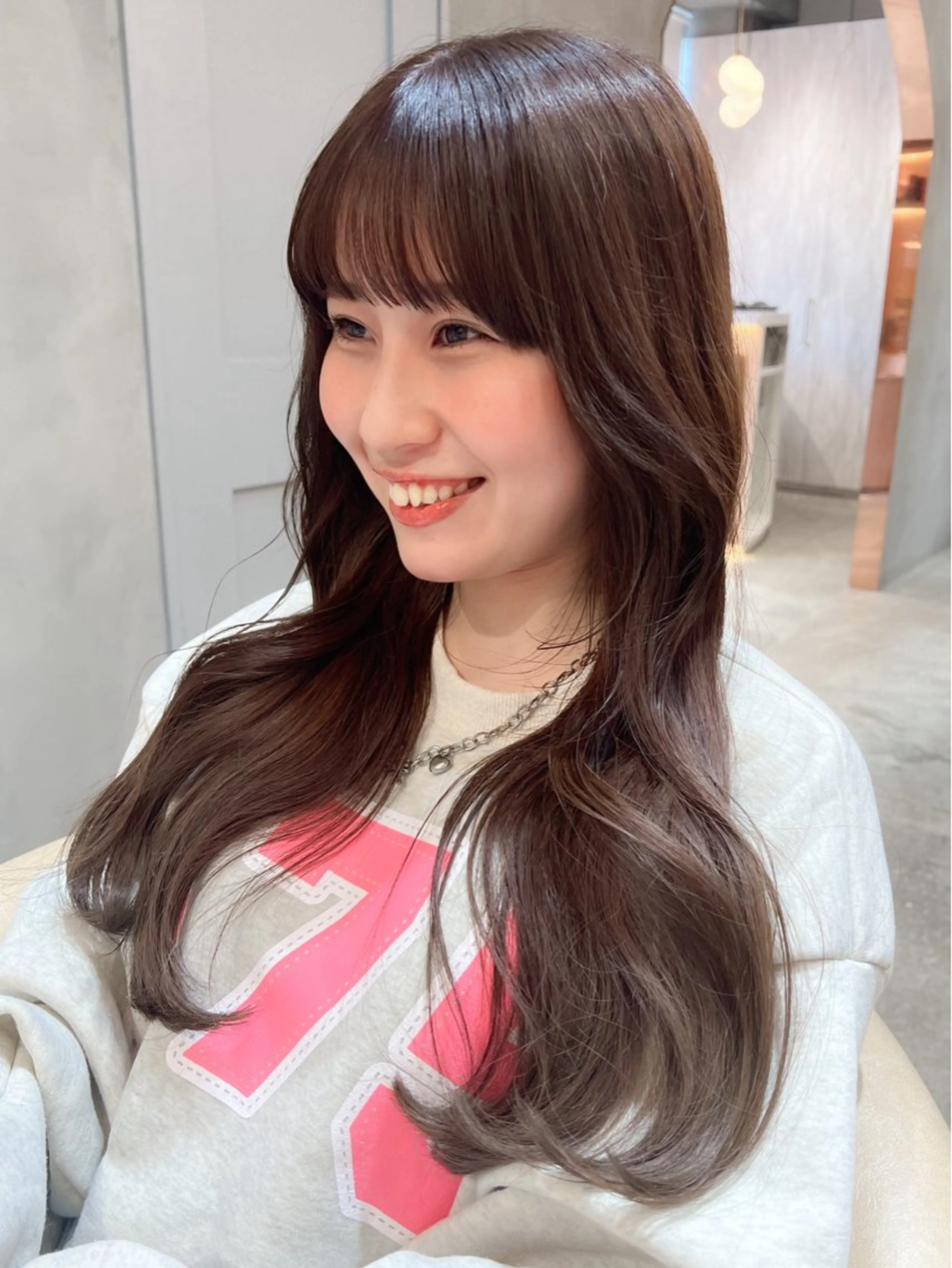 セミロング カラー カット ヘアカラー トリートメント ボブ/巻ける縮毛矯正 /韓国レイヤーはなのヘアスタイル