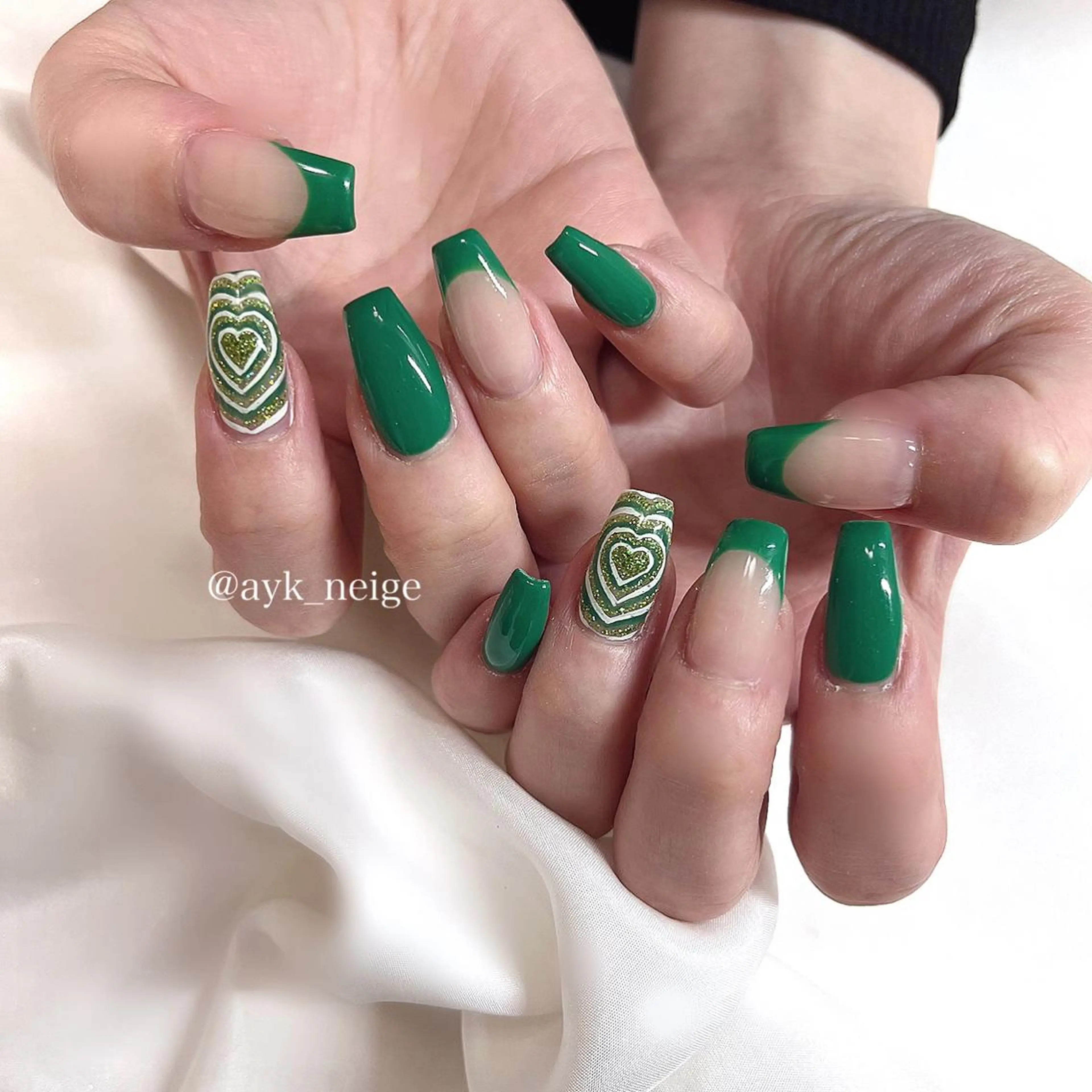 ネイル チークネイル フットネイル フレンチネイル ガラスフレンチ グラデーション n'eige nail所属・大谷 綾香のネイルデザイン