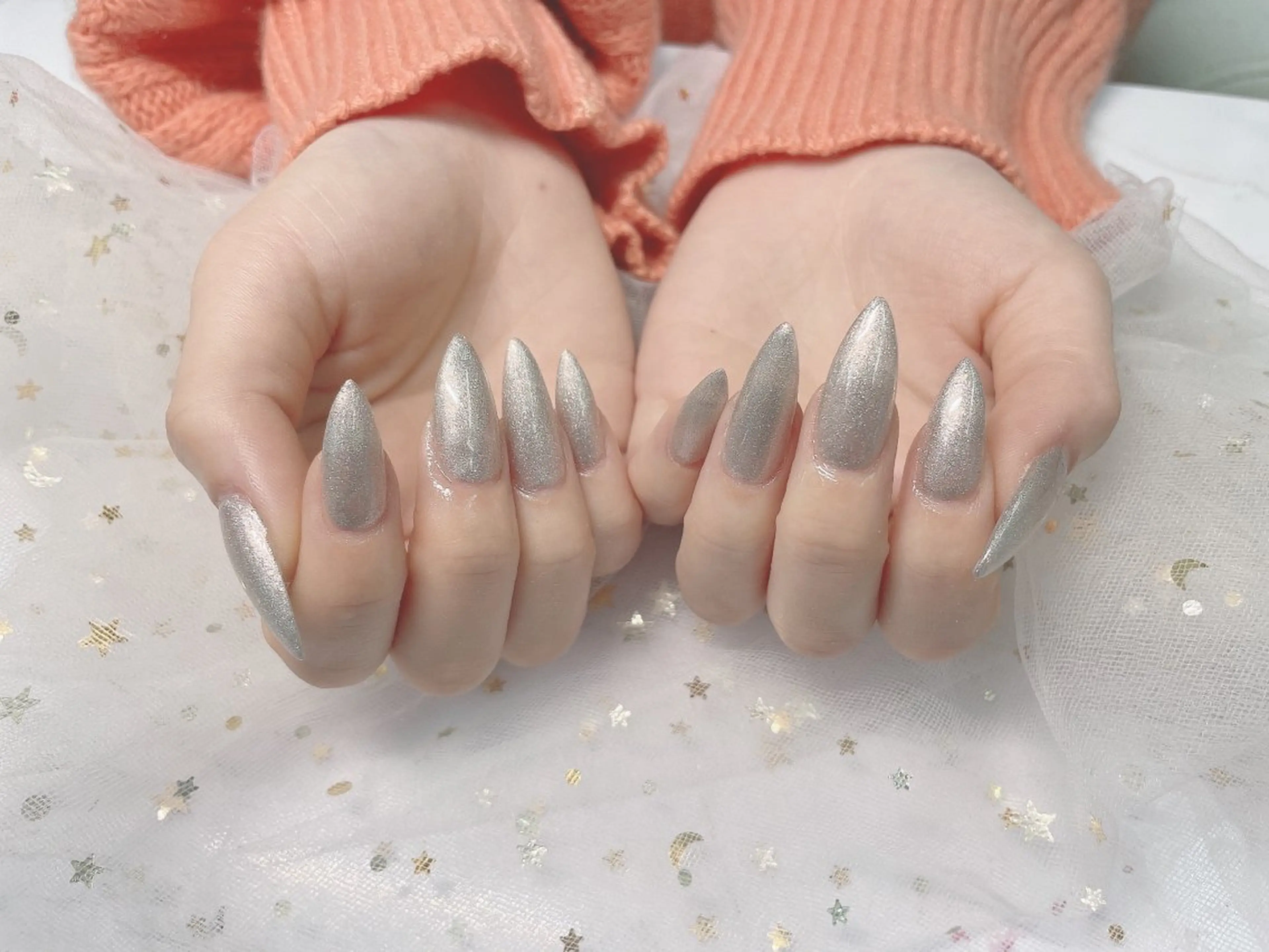 ネイル キラキラネイル 韓国ネイル ネイルチップ ワンホンネイル Van Nail Salon 本厚木のネイルデザイン