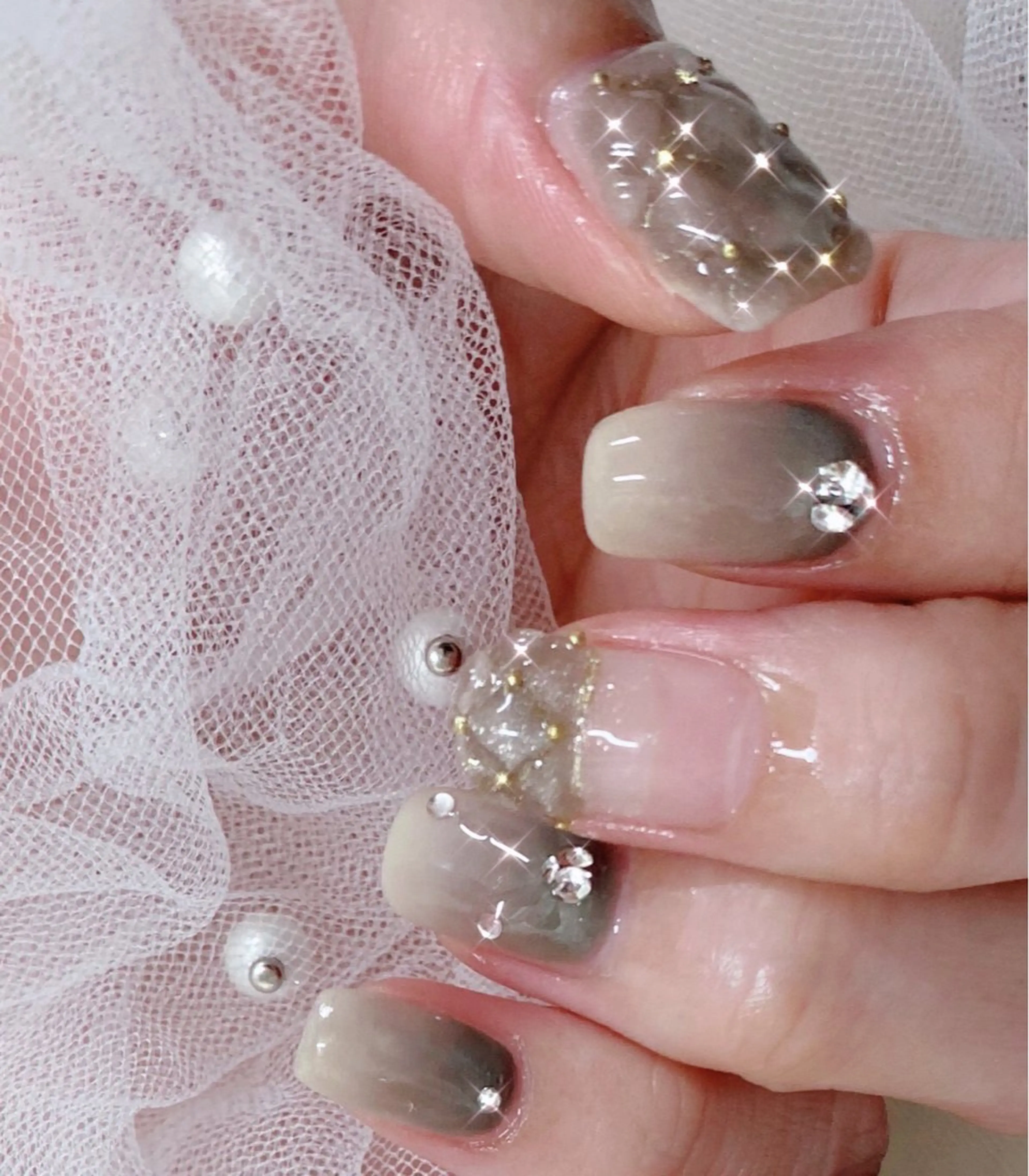 ネイル フットネイル ゴールド マグネットネイル ミラーネイル 持ち込み ハンドネイル ハンドケア 大門浜松町 ネイルのネイルデザイン