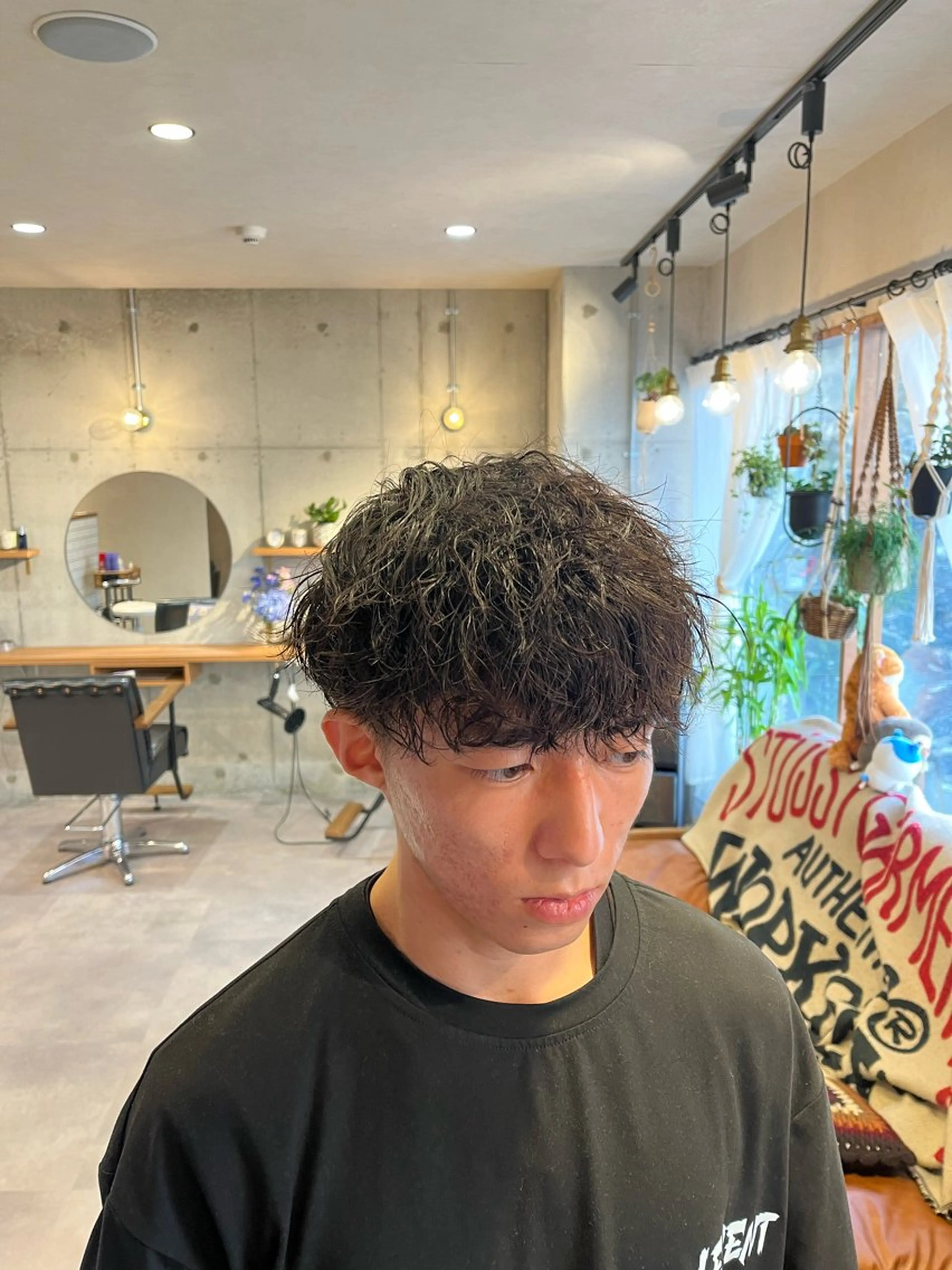 ショート パーマ メンズ マッシュ 波巻きパーマ Lamp所属・🌀メンズパーマ🌀 🐏丸山祐宇🐏のヘアスタイル