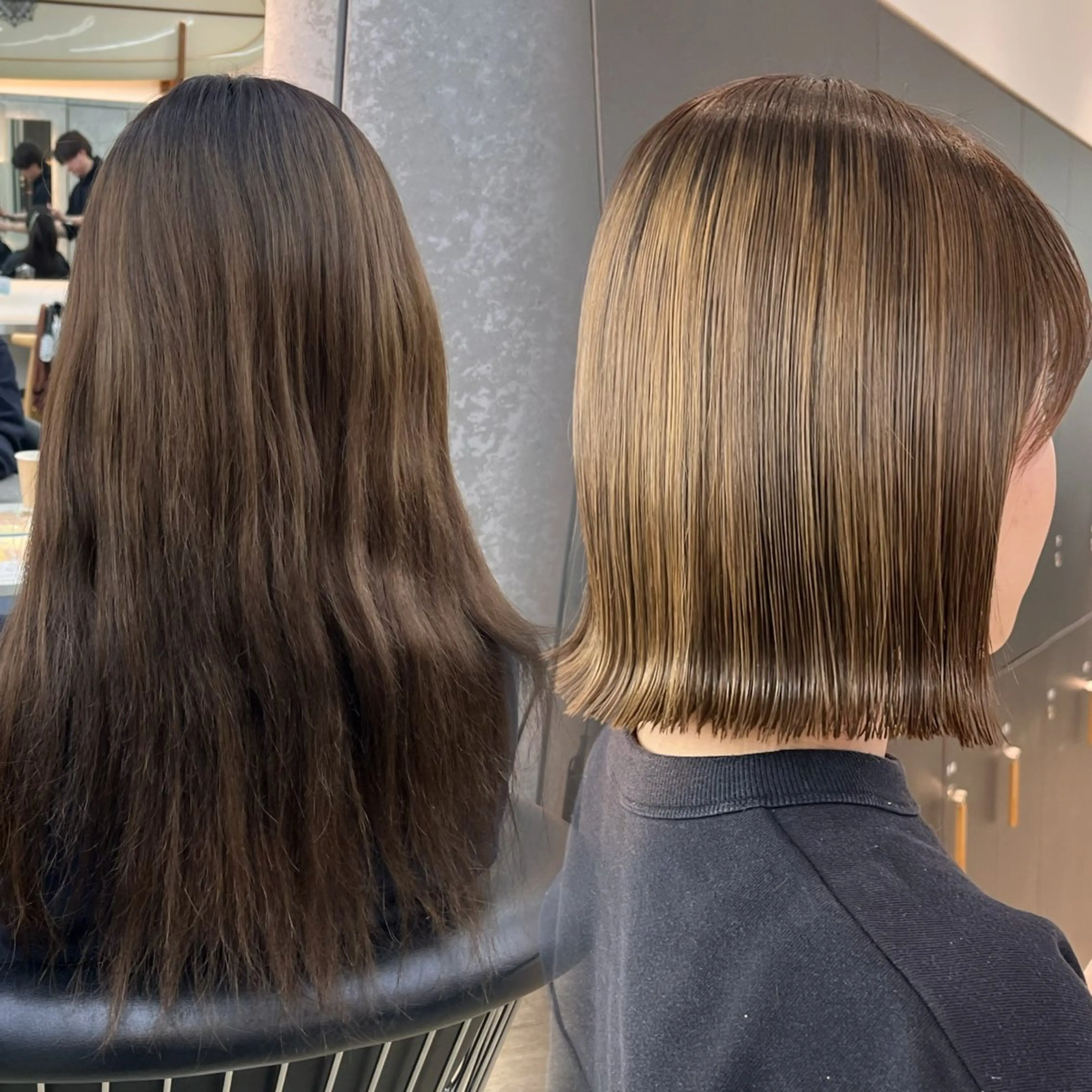 ミディアム カット 縮毛矯正 トリートメント ♥️ボブ縮毛/ブリー チ/minami♥️のヘアスタイル