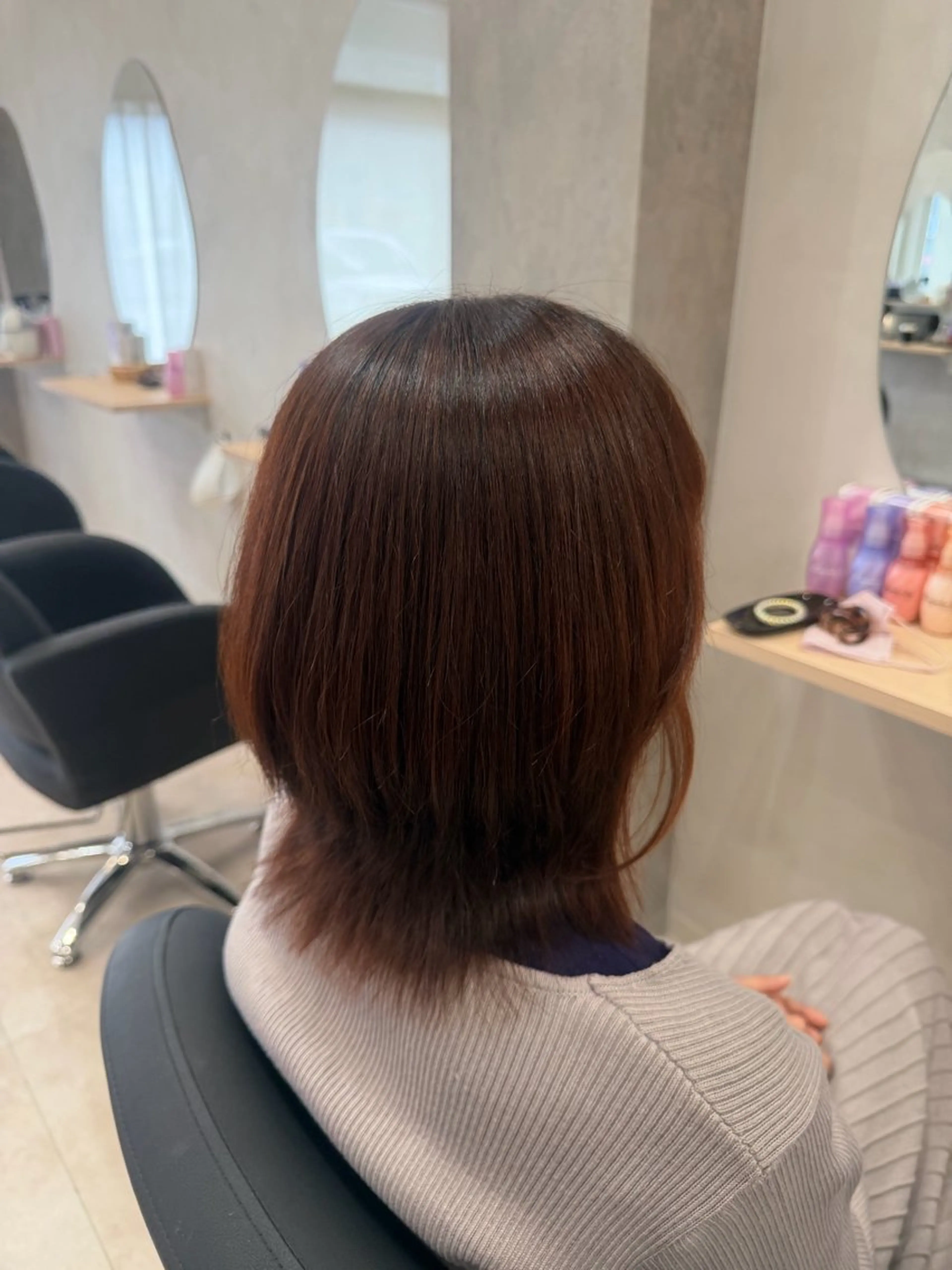 ミディアム カラー オレンジ ALLENhair郡山開成店所属・山崎 彩稀のヘアスタイル