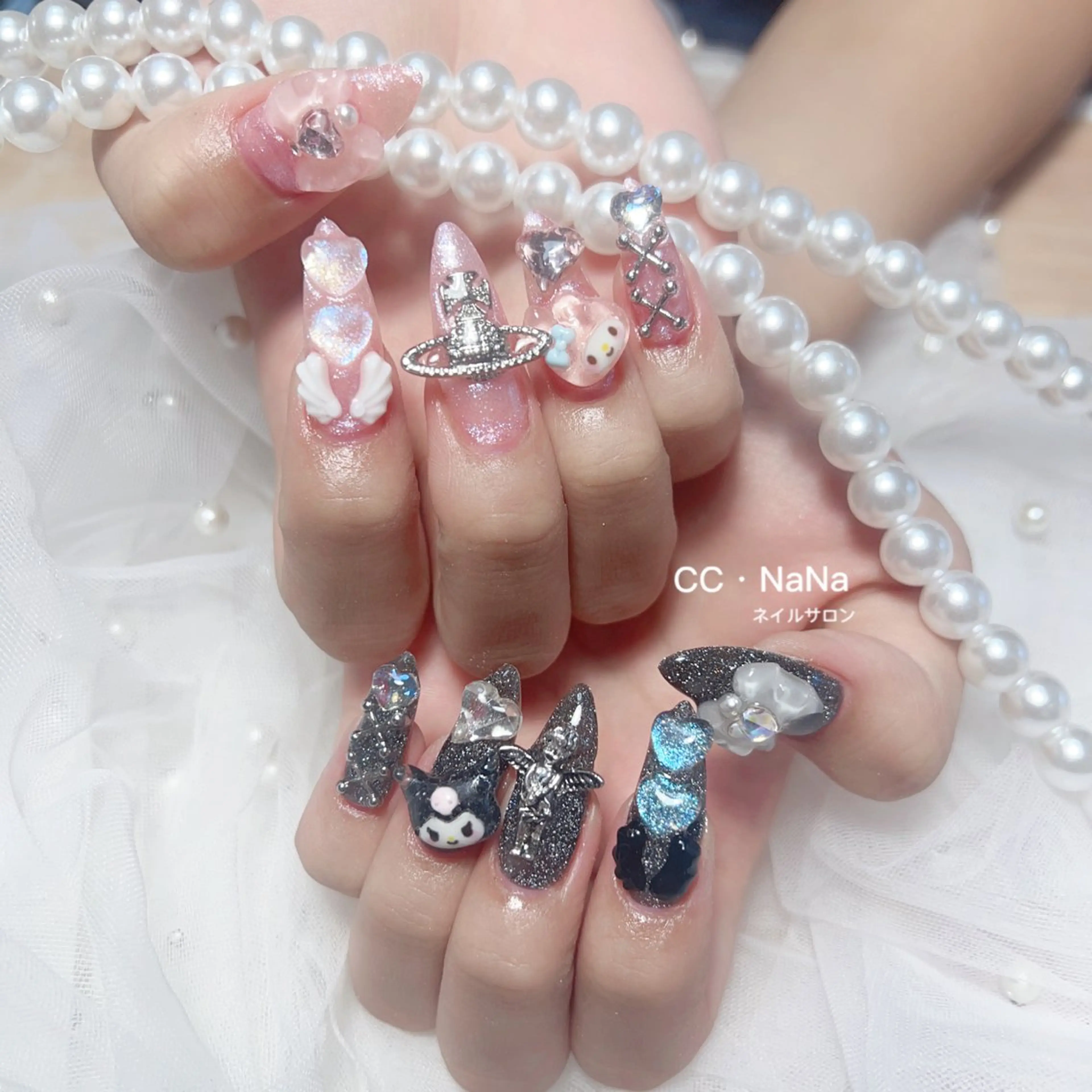 ネイル 持ち込み ハンドネイル 💎CC・NaNa 韓国風ネイル🌙Cのネイルデザイン