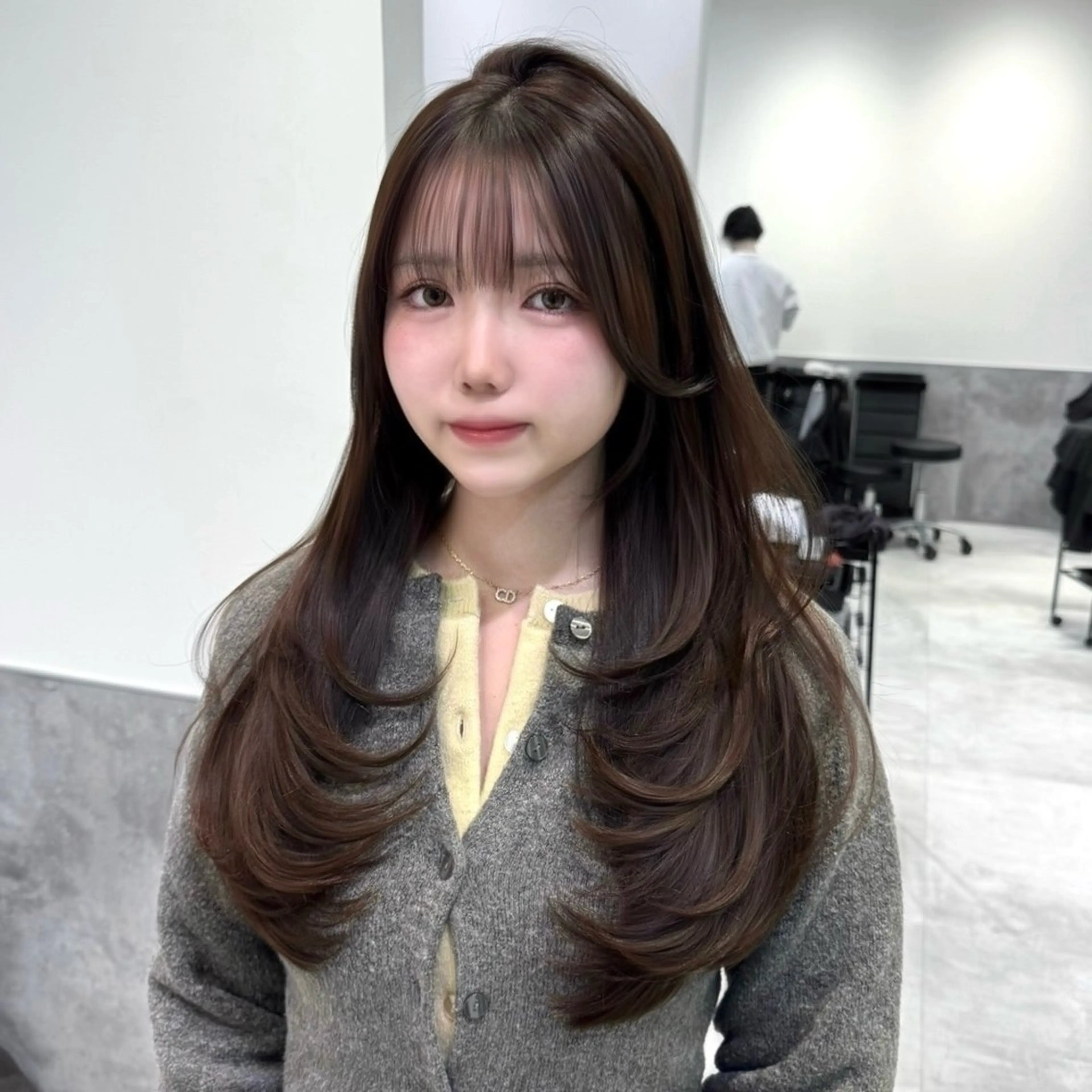 ロング 顔周りカット レイヤーカット カット ヘアカラー トリートメント GO TODAY 原宿Verno店所属・韓国系支持率No.1 レイヤー特化/きょうのヘアスタイル