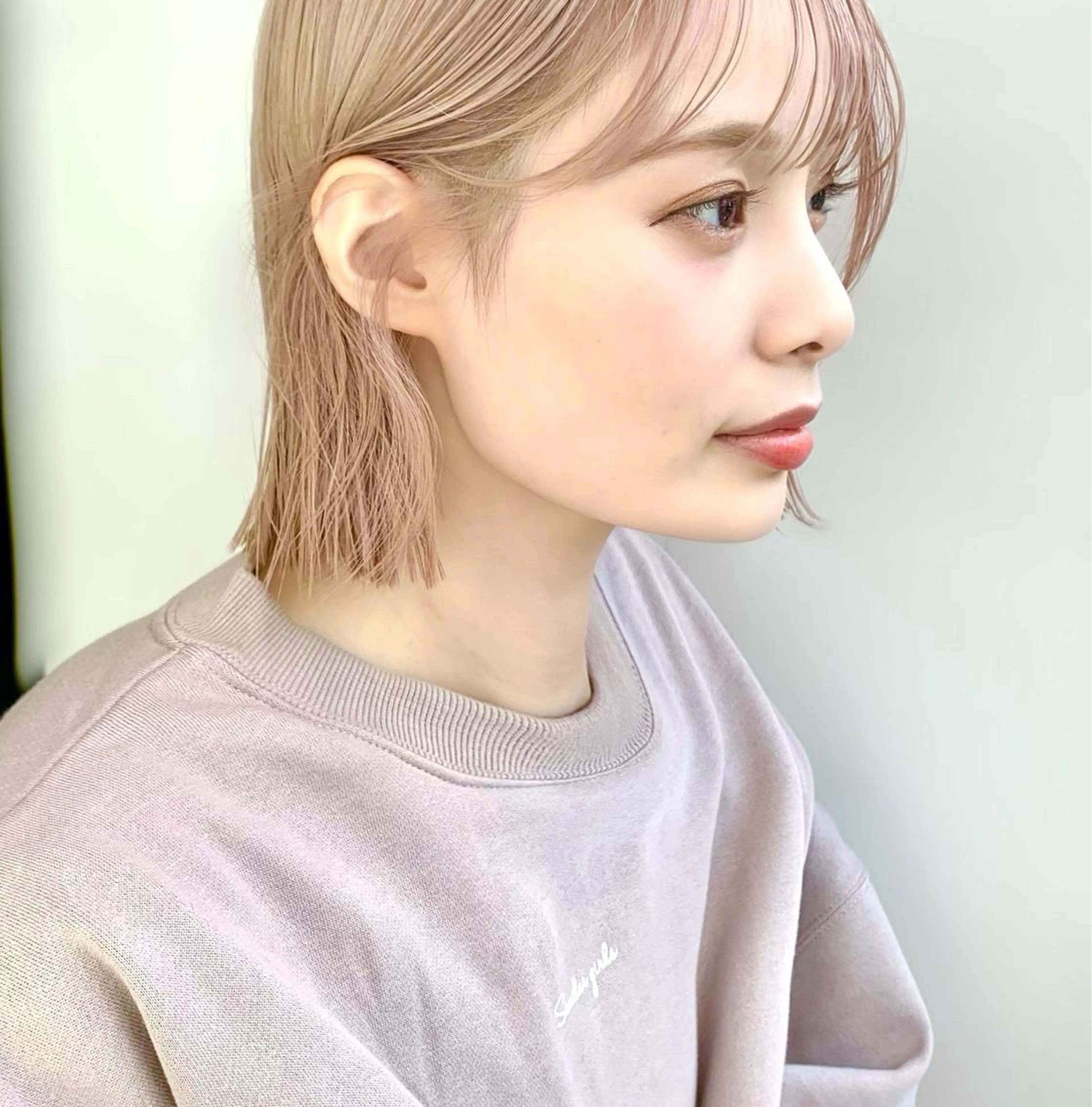 ミディアム カラー ベージュカラー 透明感カラー グレージュ ボブ ヘアカラー トリートメント ヘアセット レイヤー専門家 ダブルカラー修のヘアスタイル