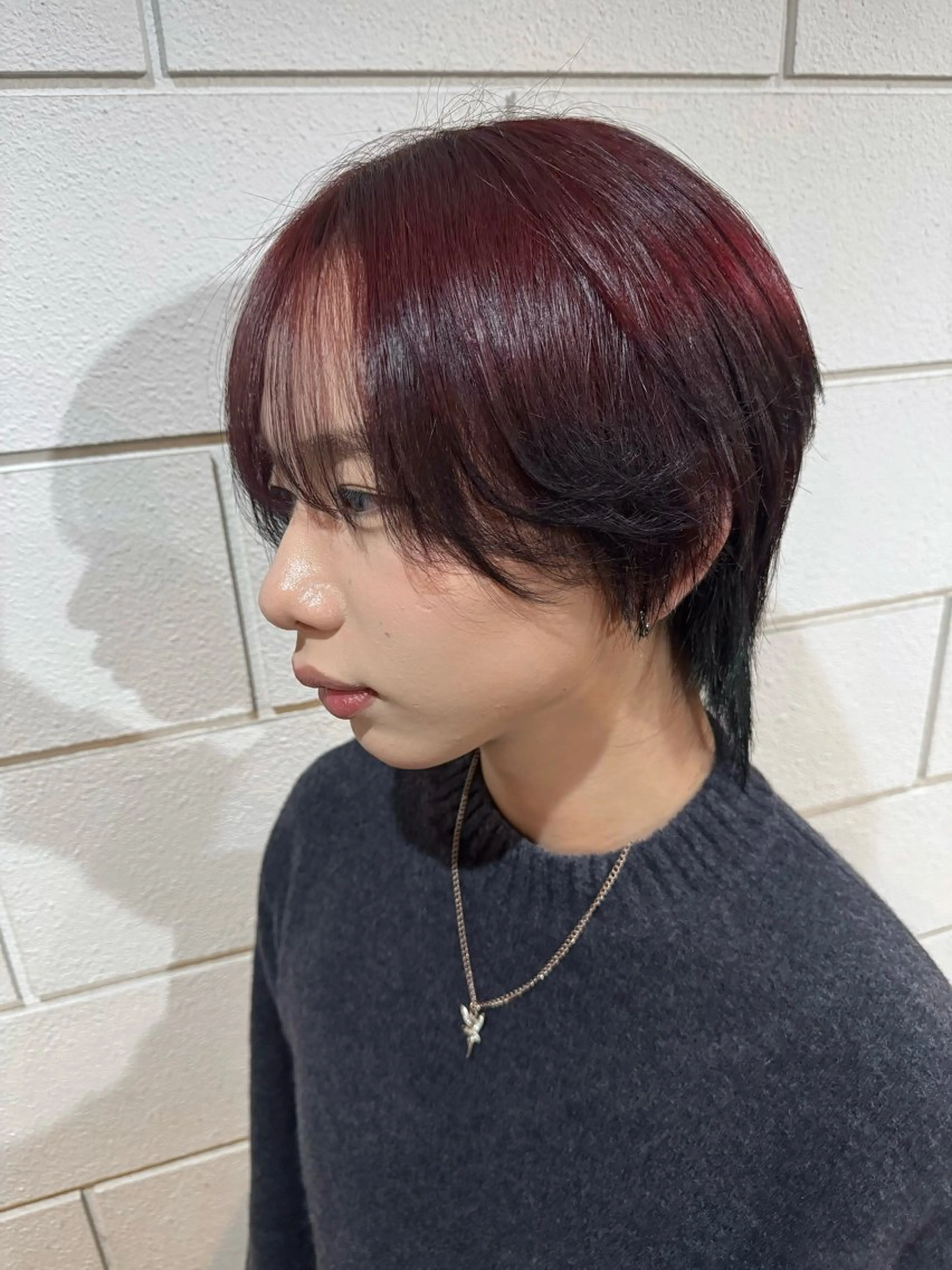 ミディアム カット ヘアカラー 透け感/ハイトーン/ レイヤー/小山田のヘアスタイル