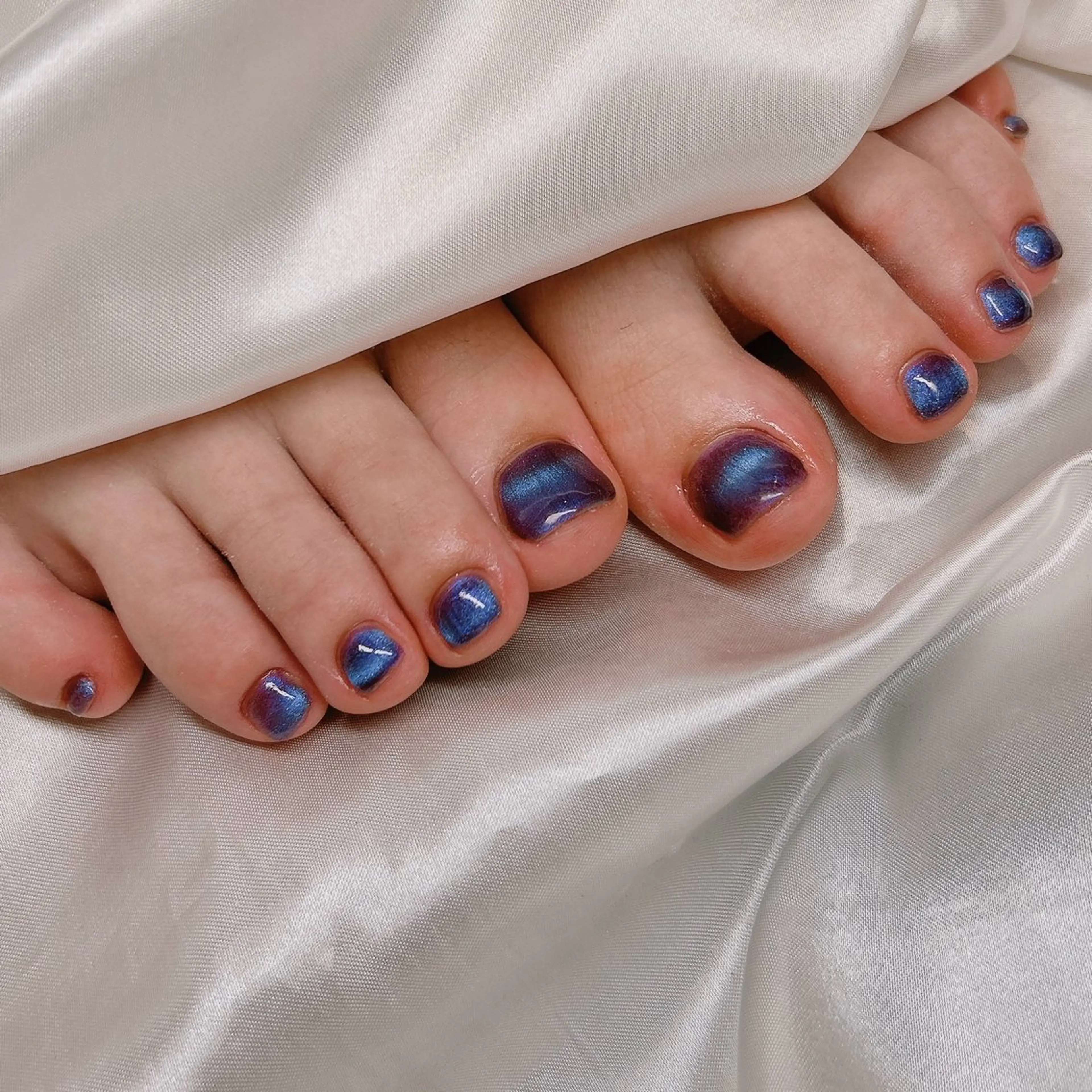 ネイル マグネットネイル フットネイル junna のぞいてねのネイルデザイン