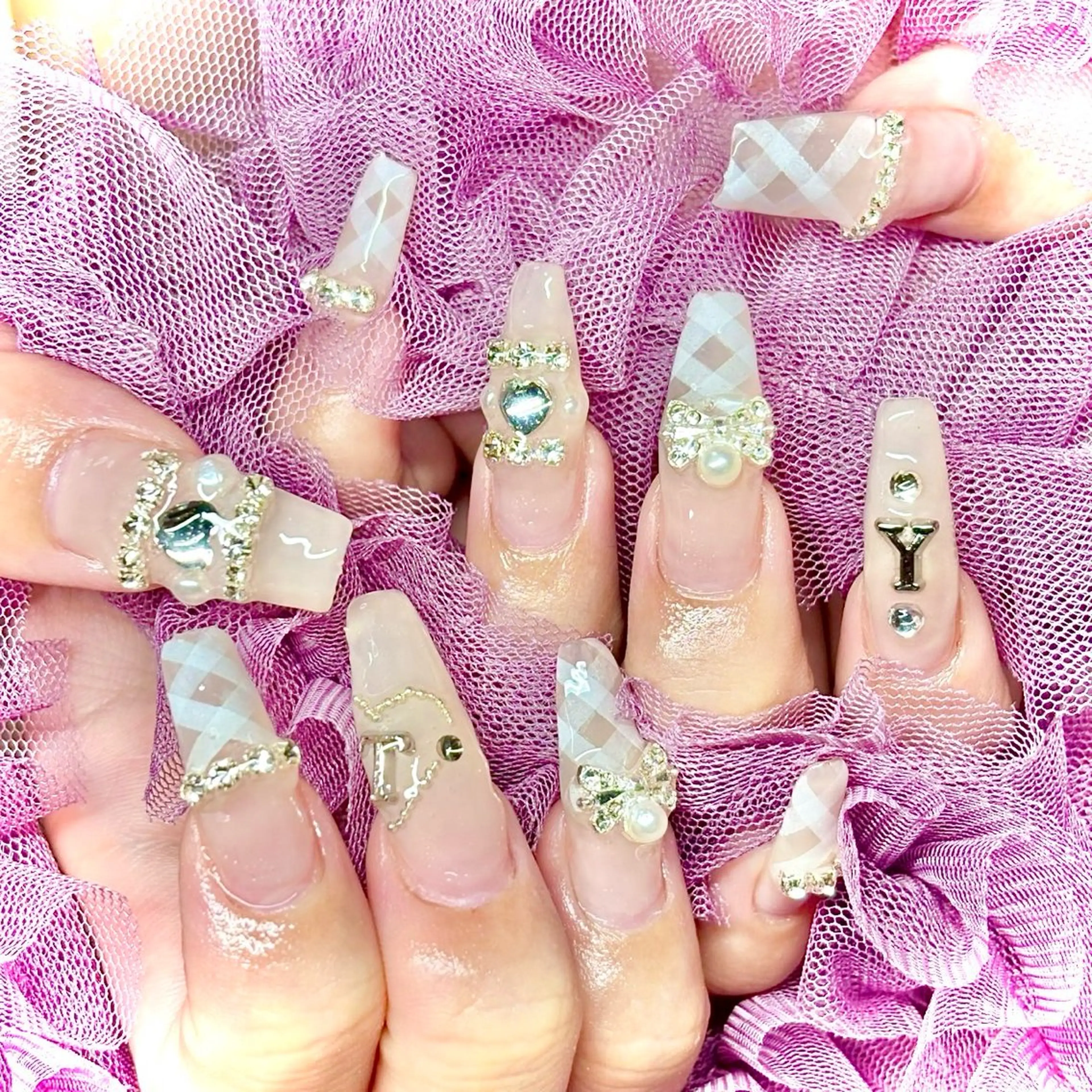 ネイル ガーリー 韓国ネイル スカルプネイル 夏ネイル ワンホンネイル miminon 自宅ネイルサロンのネイルデザイン