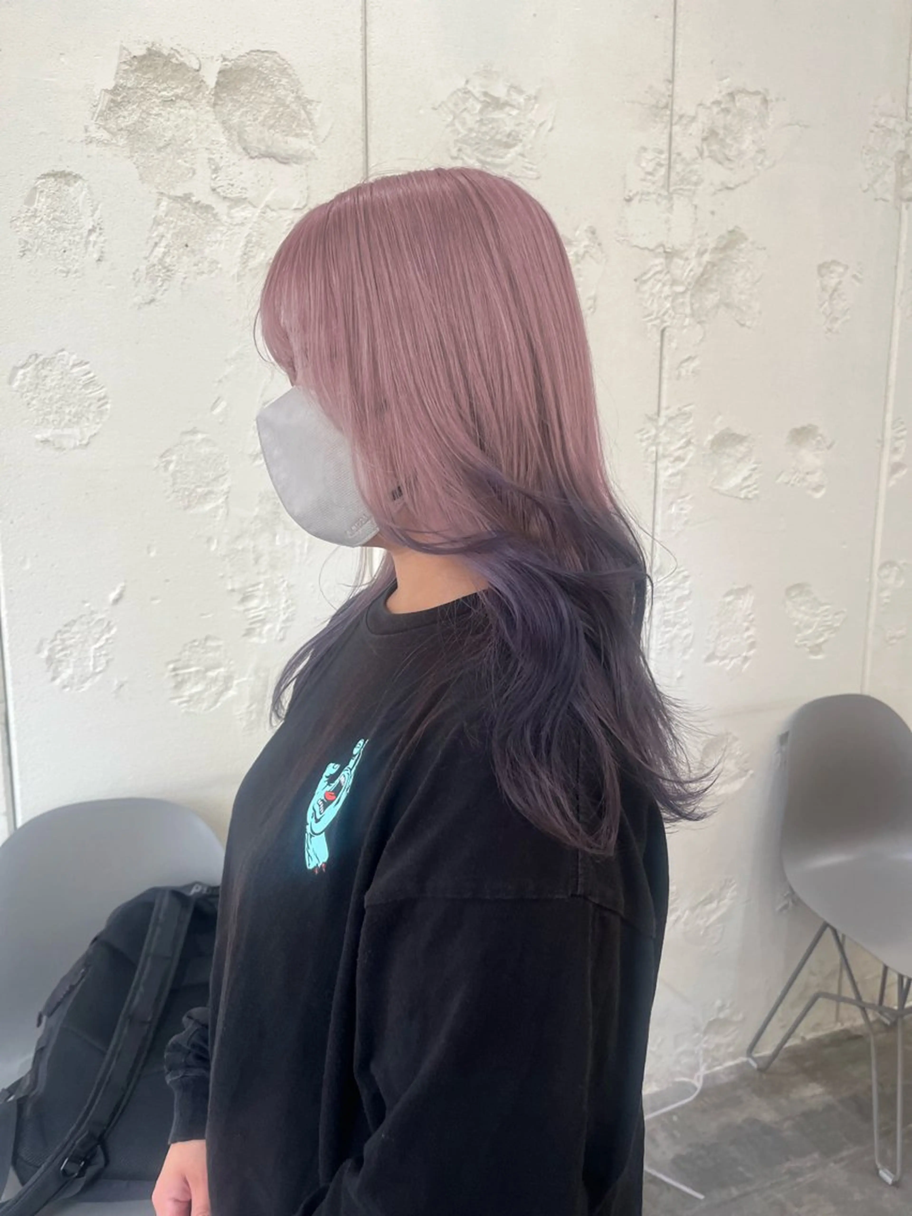 ロング カラー デザインカラー ラベンダーカラー ピンクカラー カット ヘアカラー トリートメント ハイトーン🦢 Natsumiのヘアスタイル