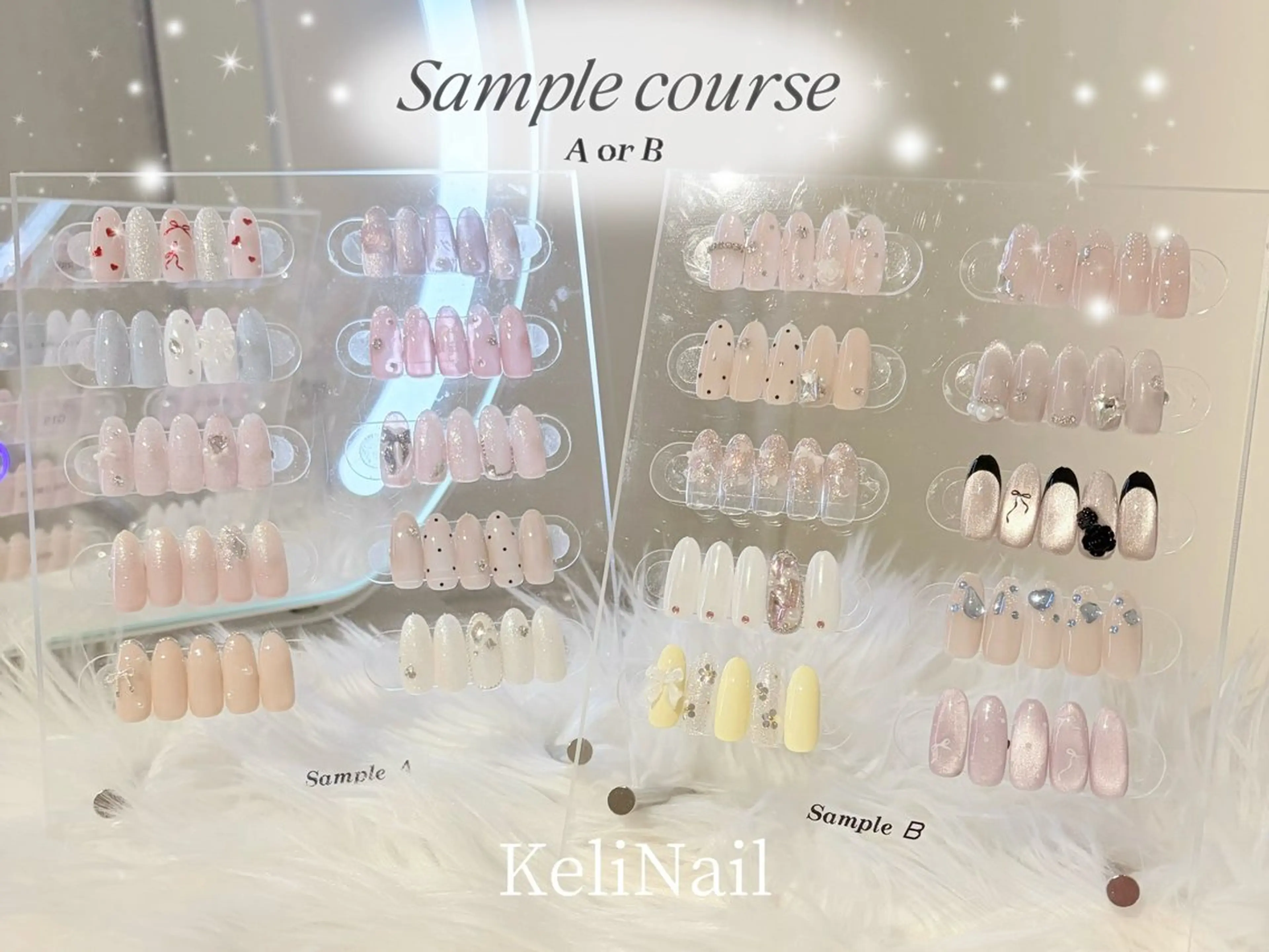 ネイル ガーリー キラキラネイル 韓国ネイル ワンホンネイル ハンドネイル Keli Nail 難波のマツエク・マツパデザイン