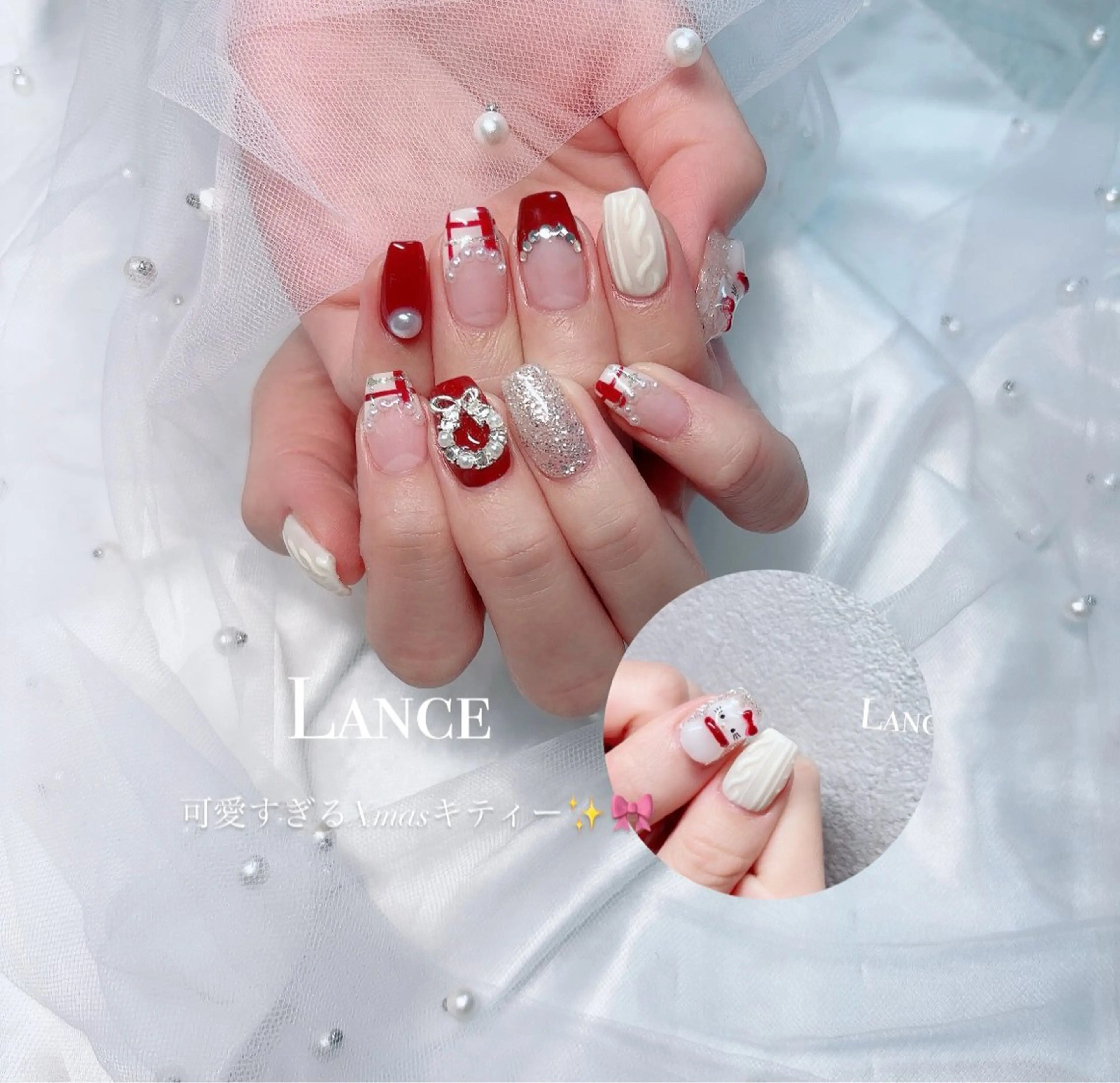 ネイル オーロラネイル フットネイル キラキラネイル 韓国ネイル マグネットネイル ハンドネイル Lance nailのネイルデザイン