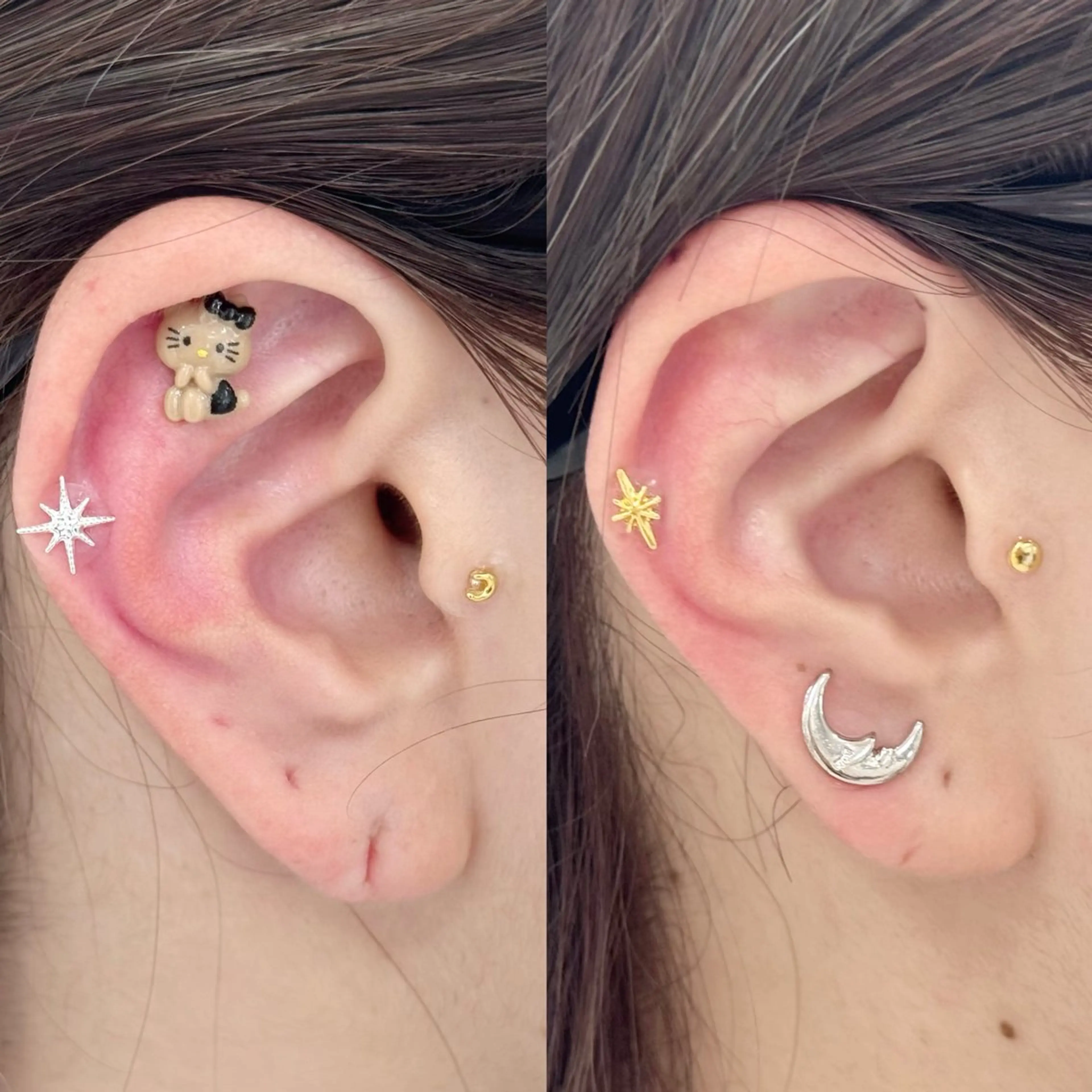 岩戸優奈 束感まつげ ピンク/ベージュのヘアスタイル