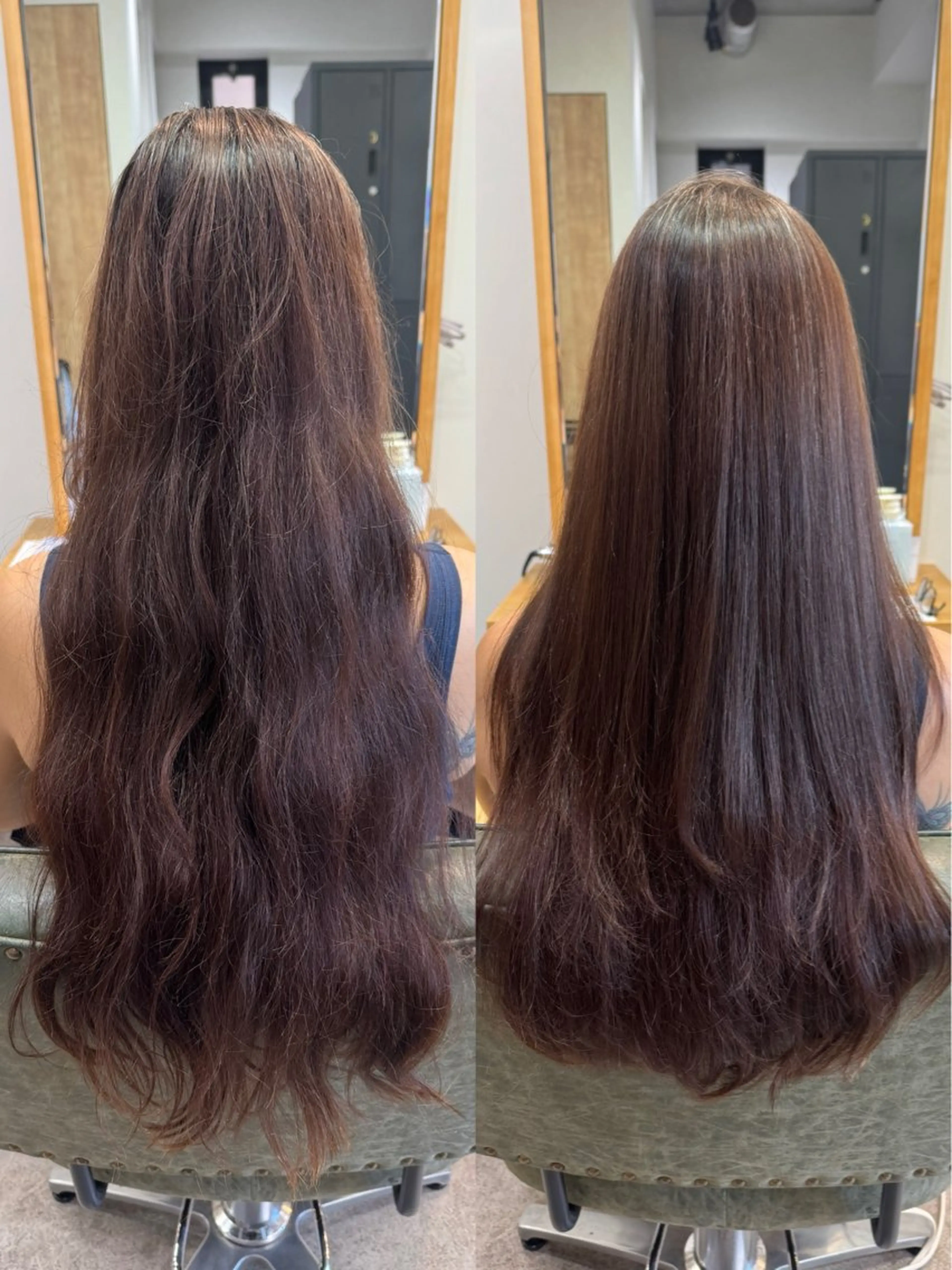 ロング パーマ 髪質改善 ロング 縮毛矯正 トリートメント ストレートパーマ カット 縮毛矯正 トリートメント 縮毛矯正/艶髪カラー /パーマ/ひふみ🌱のヘアスタイル