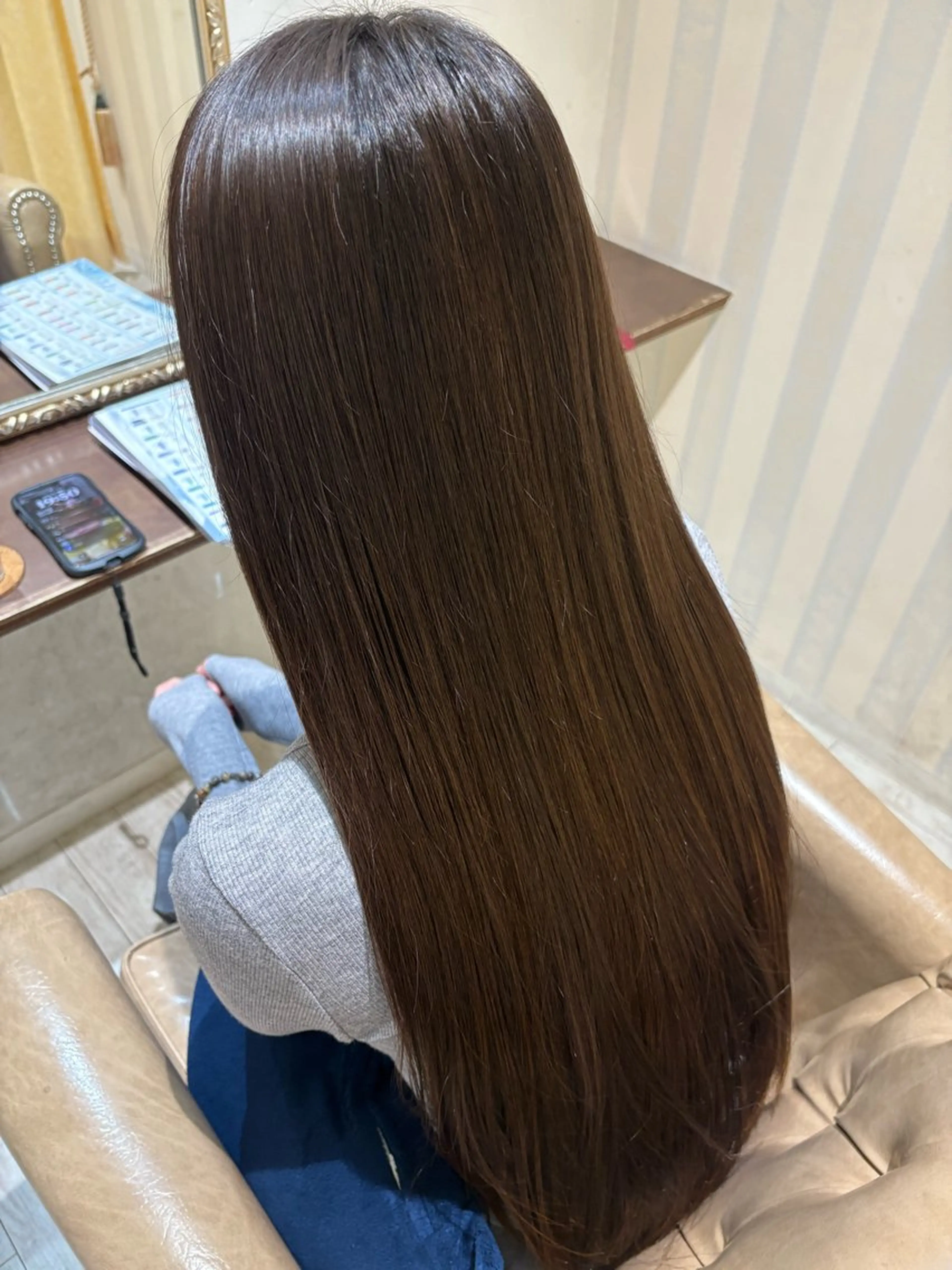 セミロング カット 縮毛矯正 トリートメント なぎさ 🎀  / 透明感カラー/心斎橋のヘアスタイル