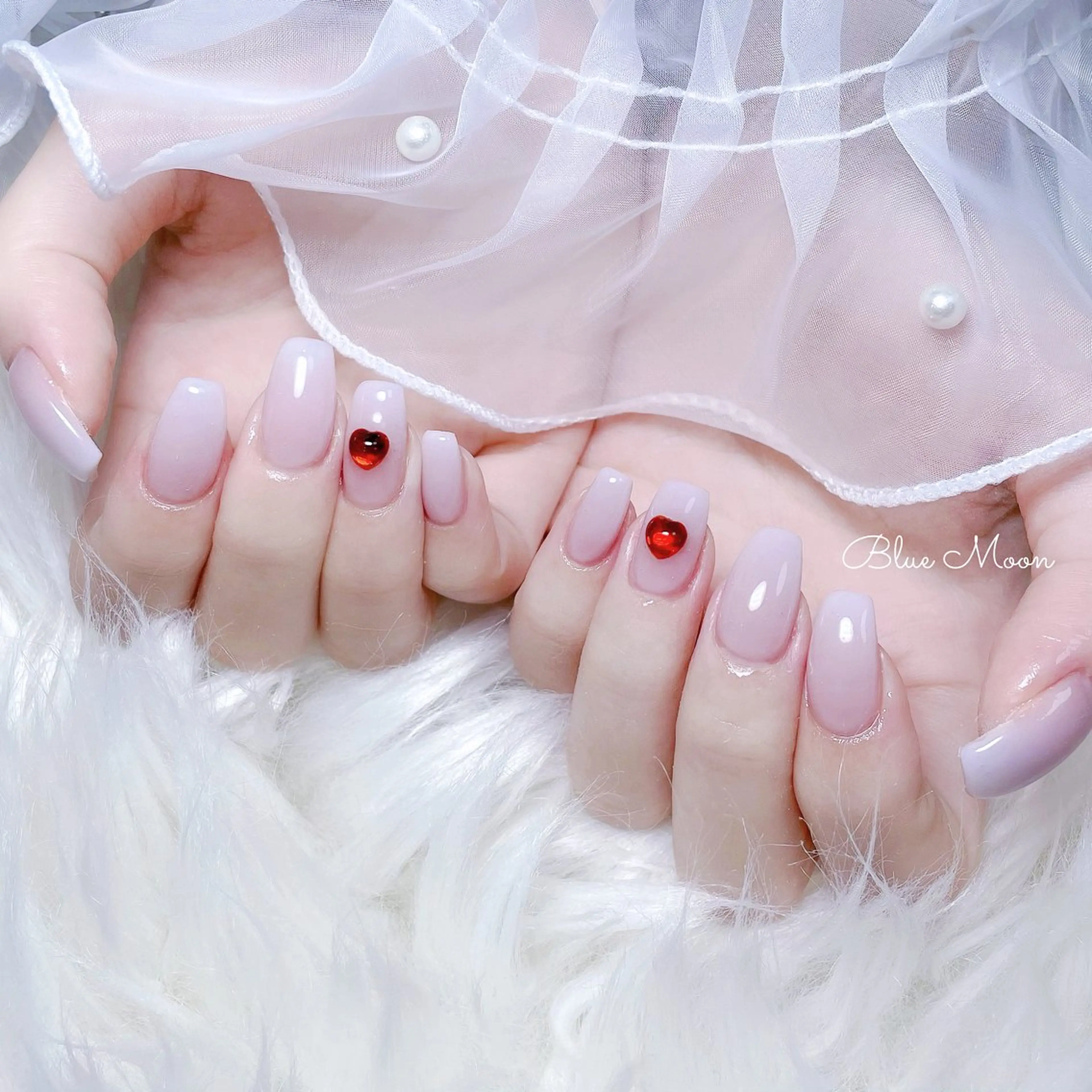 ネイル ハート ハンドネイル ハンドケア nail salon Blue Moonのネイルデザイン