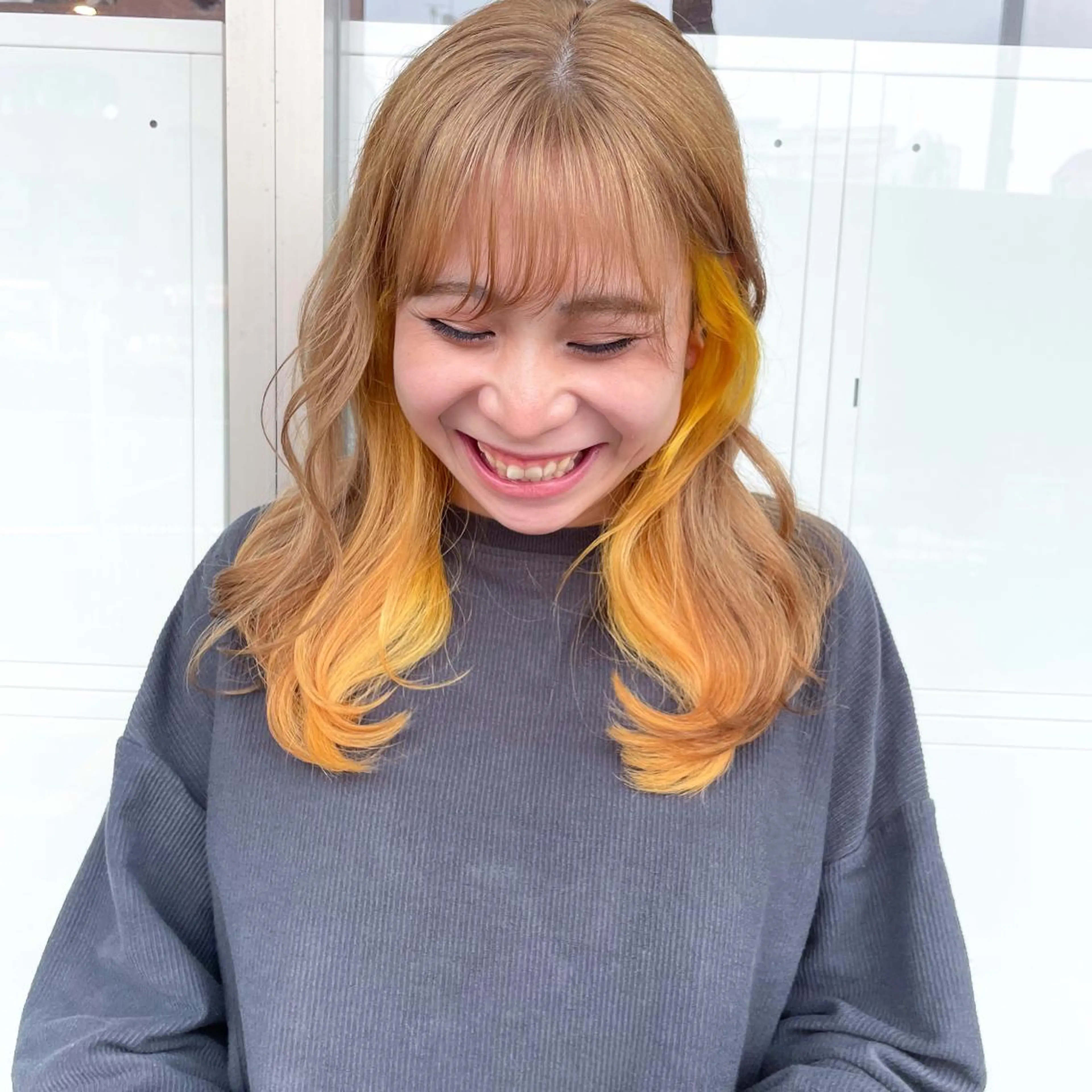 ミディアム カラー カット ヘアカラー 高橋 みく/ minim 暖色のヘアスタイル