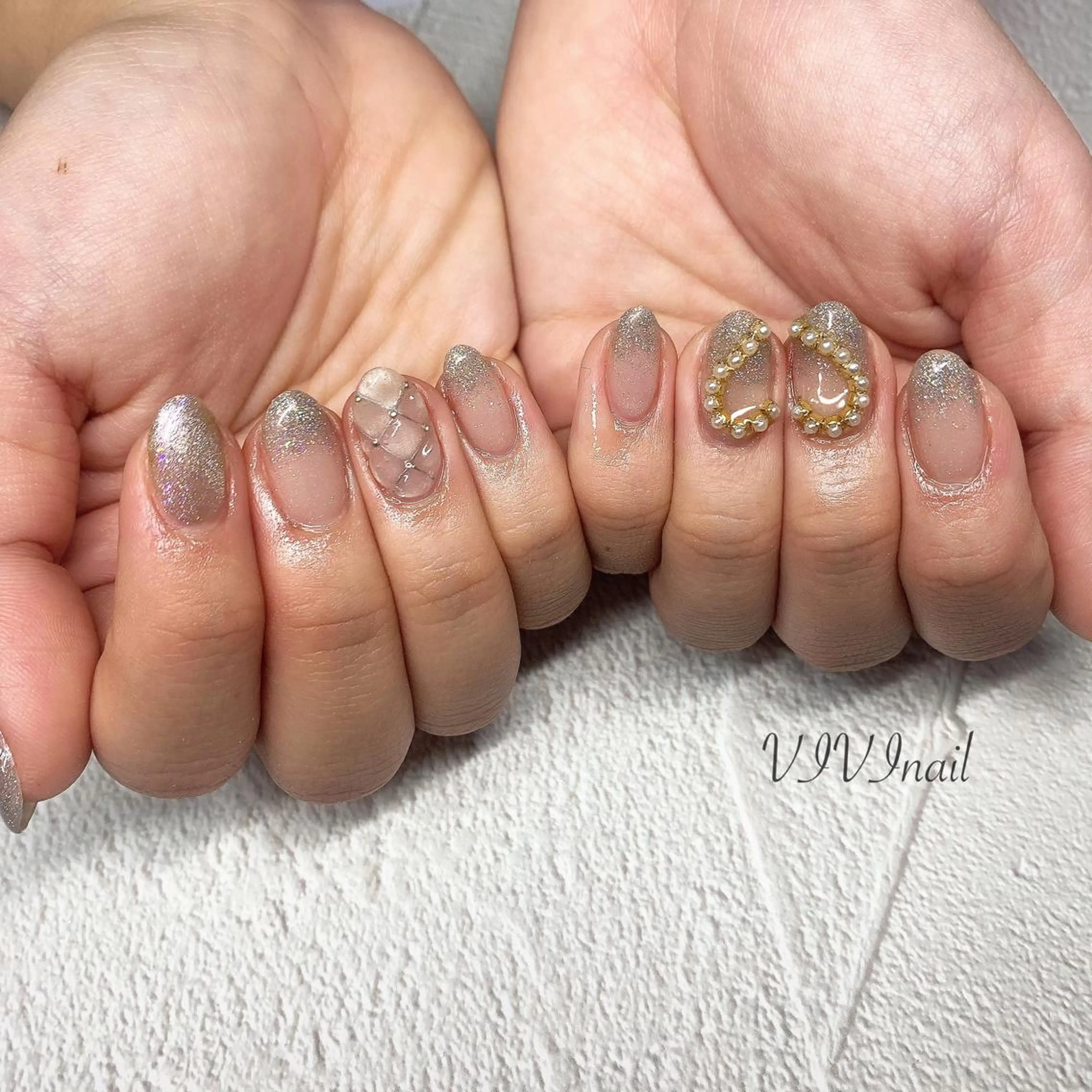ネイル ハート ハンドネイル vivi nailのネイルデザイン