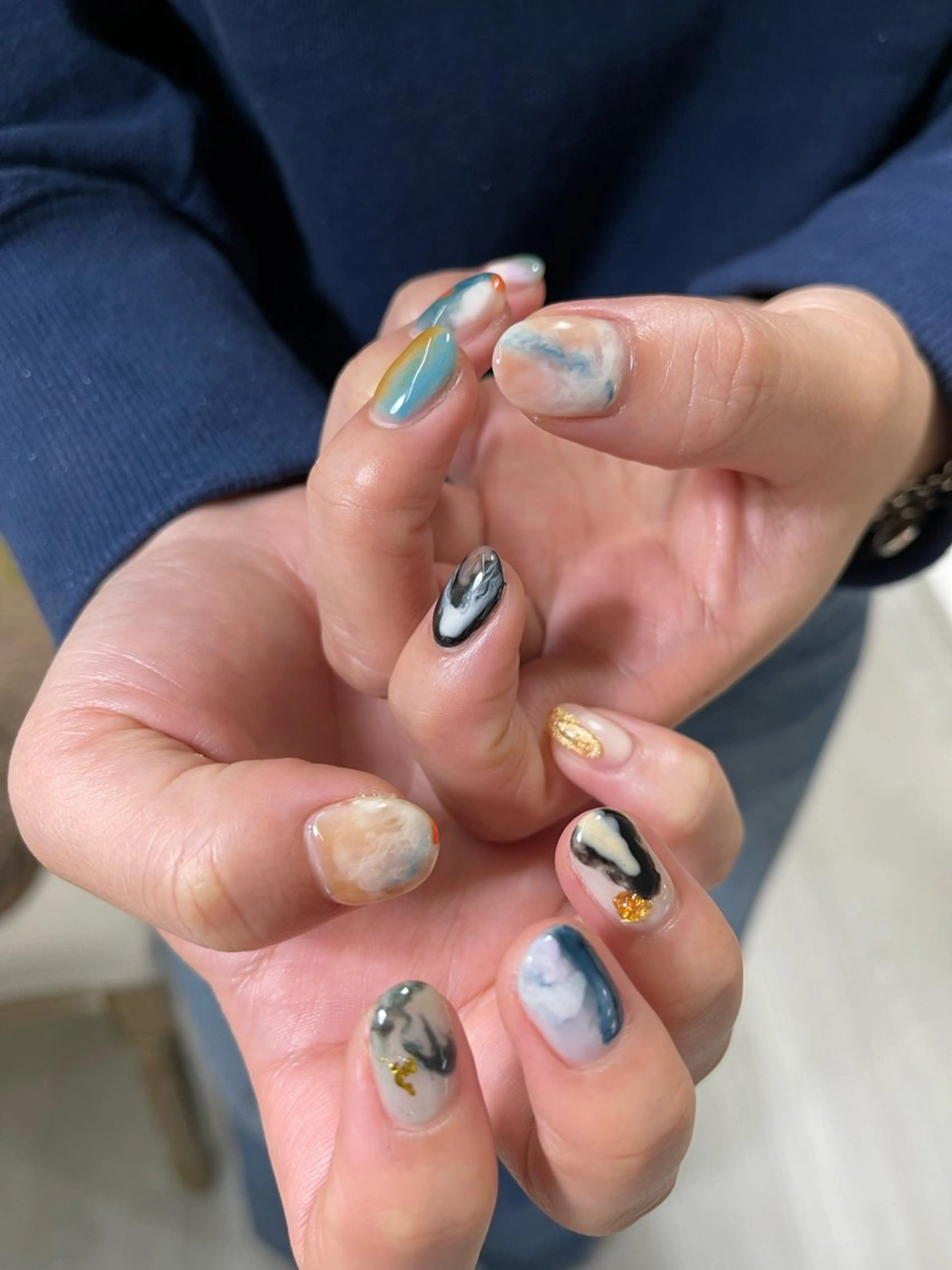 ネイル アートネイル Shis_🦄shi 韓国風キラキラネイルのネイルデザイン