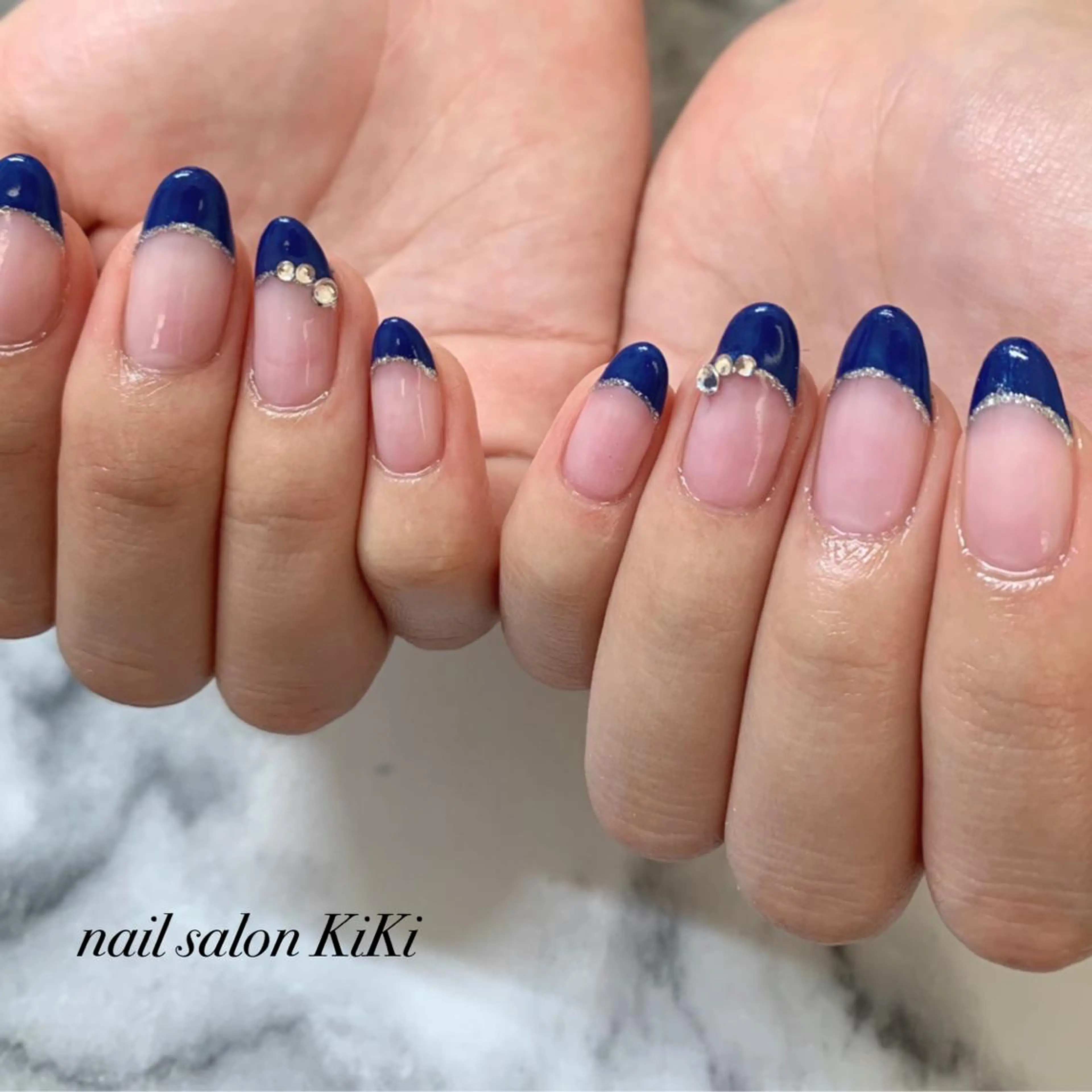 ネイル ブルー フレンチネイル K. KiKiのネイルデザイン