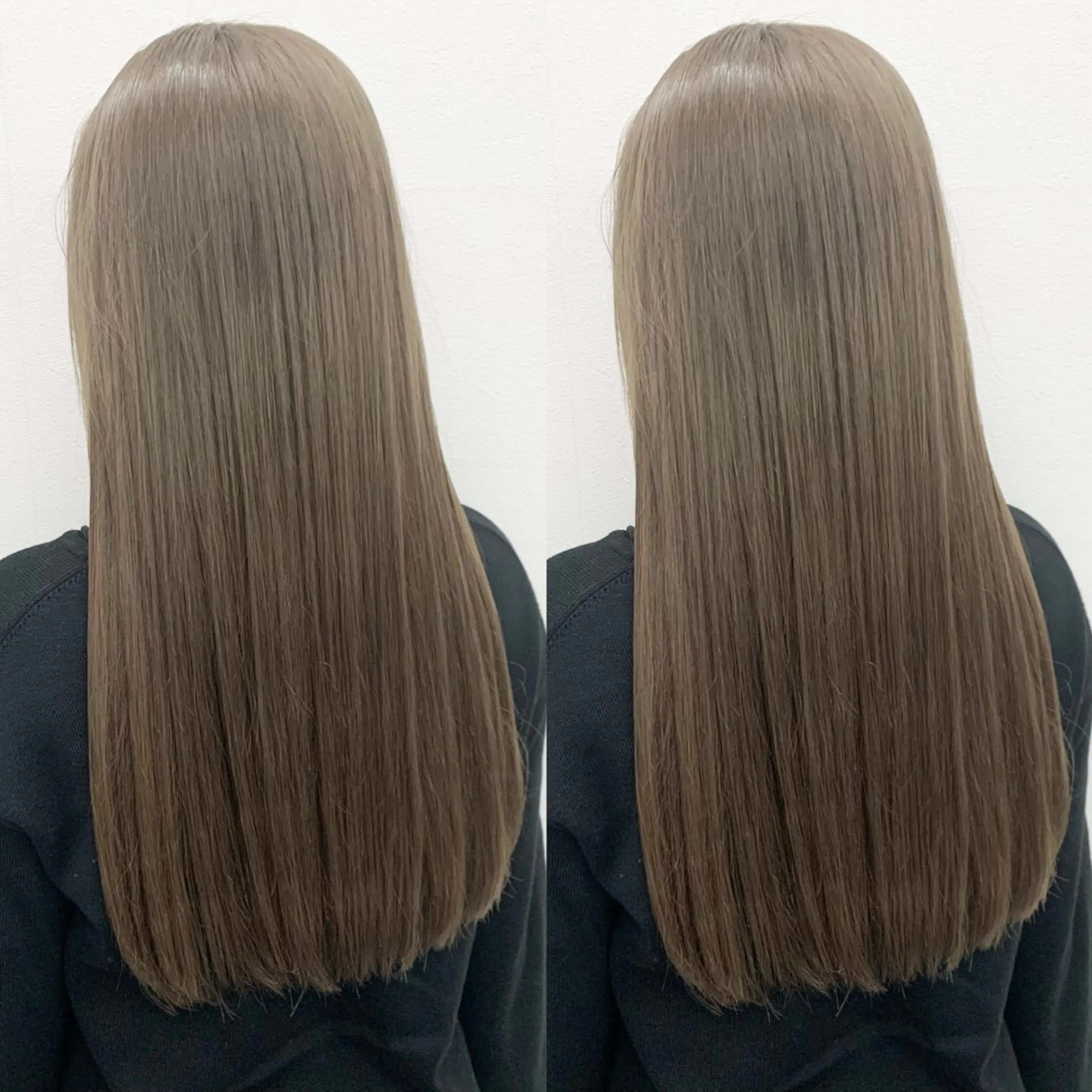 《ブリーチ無しダブルカラー》『ダメージ少なく透明感◎赤味無し◎オススメ』全体カット➕ブリーチ無しダブルカラー（2回）の写真